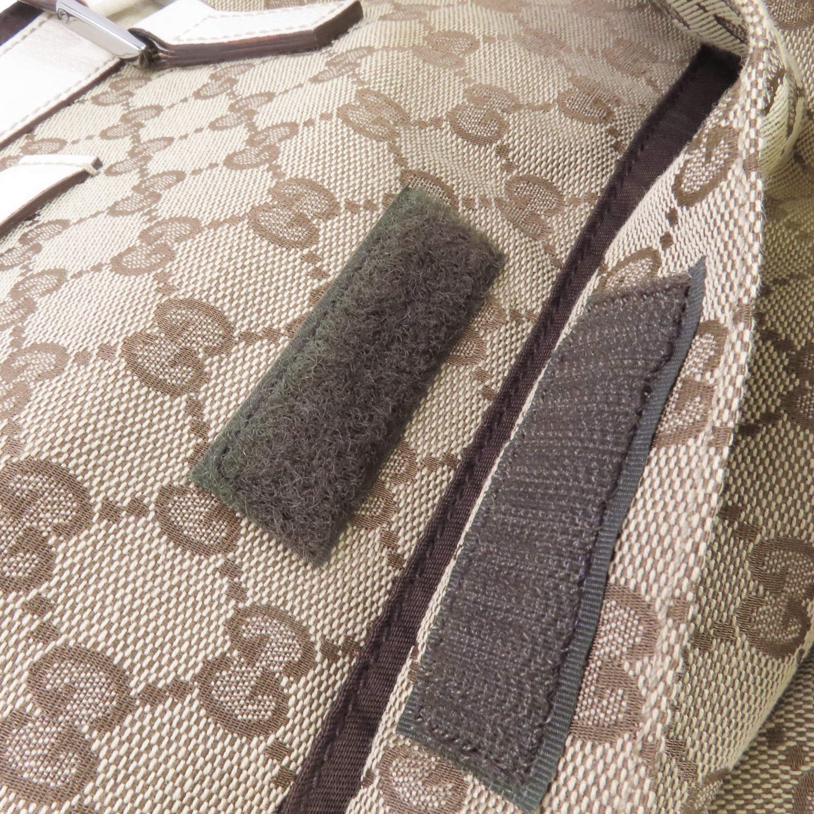 GUCCI GG帆布Tote Bag銀扣手挽袋啡色/米白色