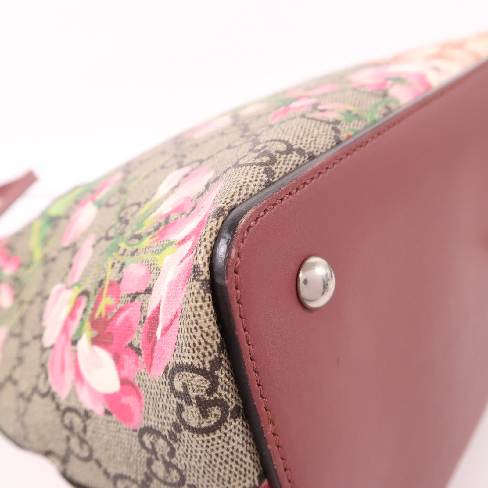 GUCCI 塗層帆布Shoulder Bag銀扣手挽肩背兩用袋