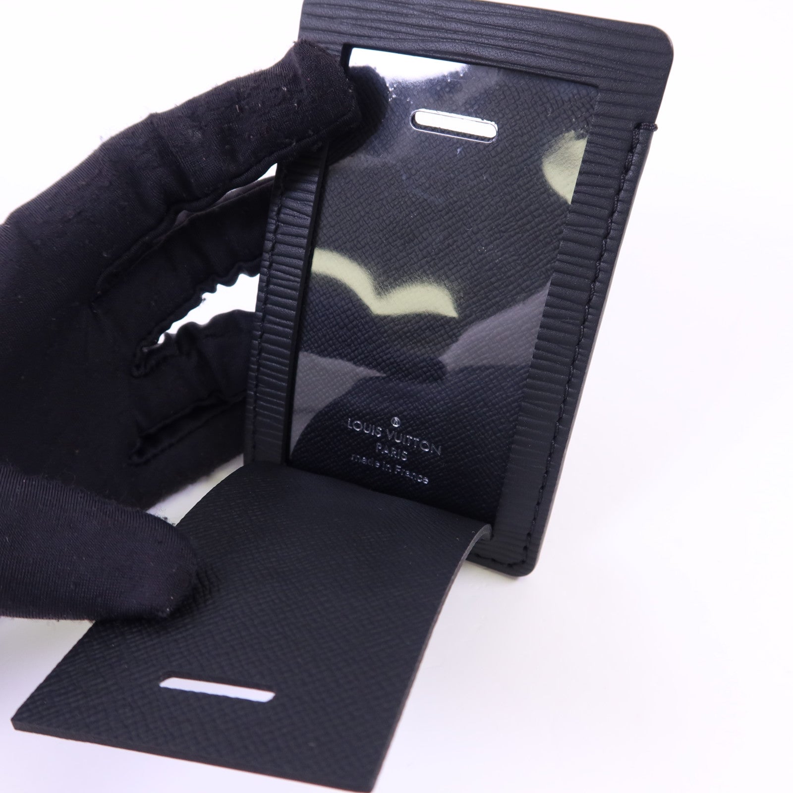 LOUIS VUITTON Epi LV x Supreme Collaboration Bag Charm Set銀扣旅行姓名標籤