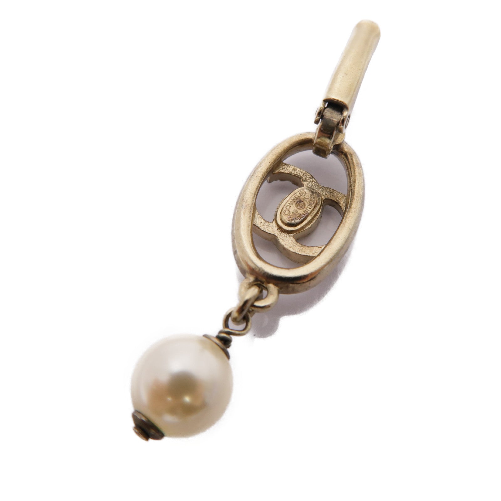 CHANEL 【激減優惠】金屬/PVC Earrings耳環金色/白色