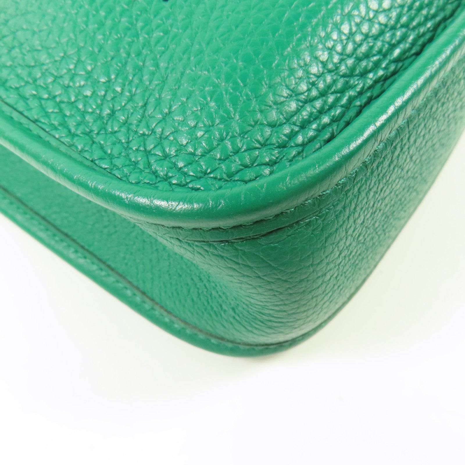 HERMES Clemence皮革Evelyne TPM銀扣肩背袋Menthe