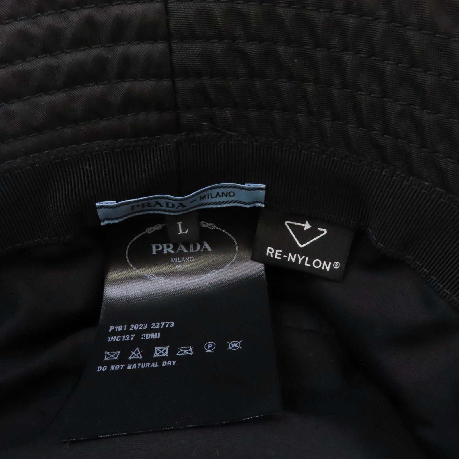 PRADA 尼龍Re-Nylon Bucket Hat帽子黑色