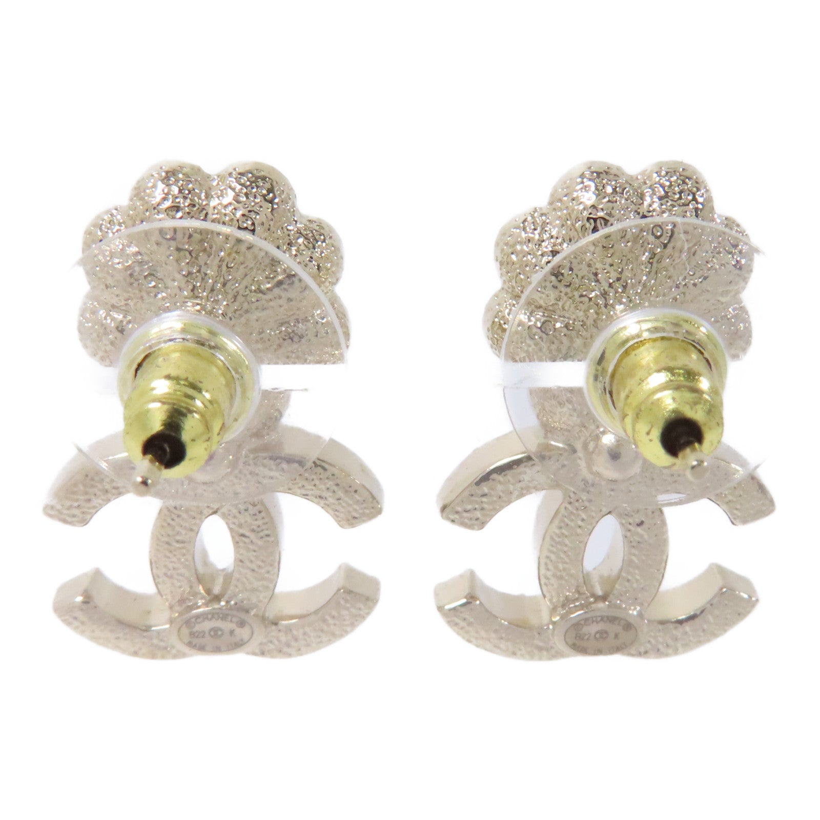 CHANEL PVC/金屬Earrings耳環白色/金色
