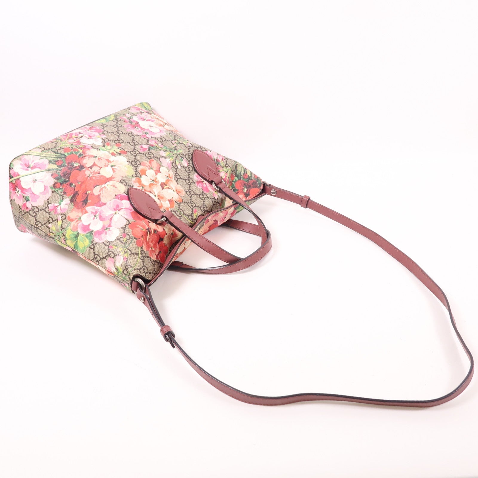 GUCCI 塗層帆布Shoulder Bag銀扣手挽肩背兩用袋