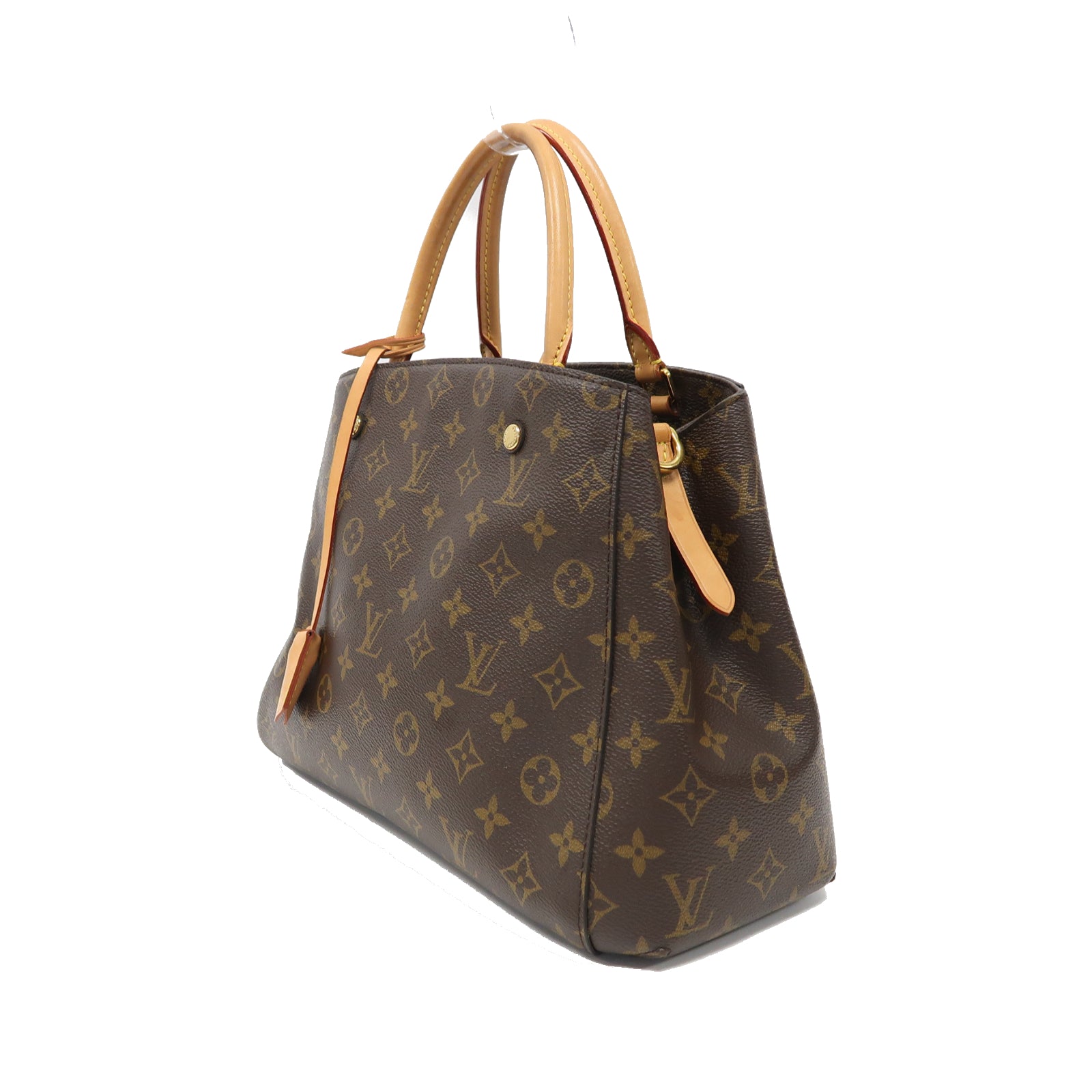 LOUIS VUITTON Monogram Montaigne MM金扣手挽肩背兩用袋啡色