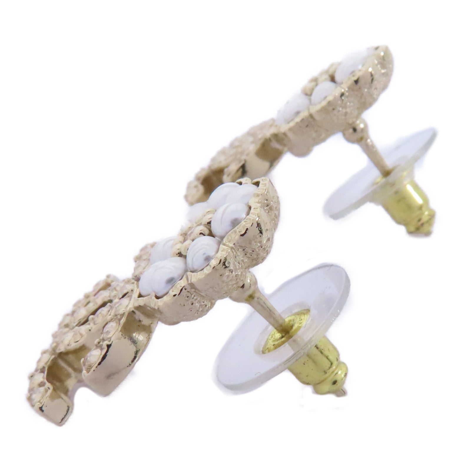 CHANEL PVC/金屬Earrings耳環白色/金色