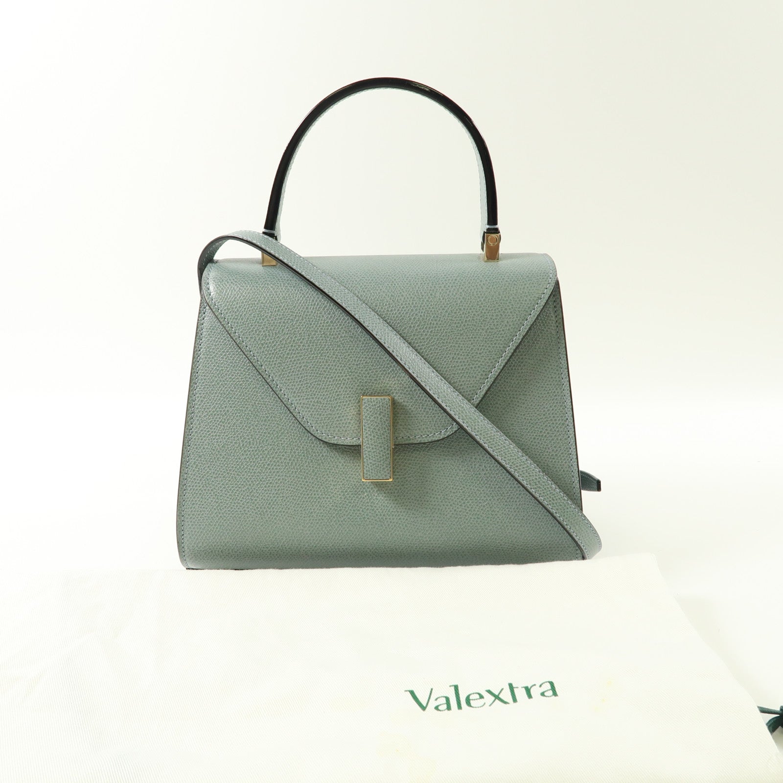 Valextra 牛皮皮革2 Way Shoulder Bag手挽肩背兩用袋藍色