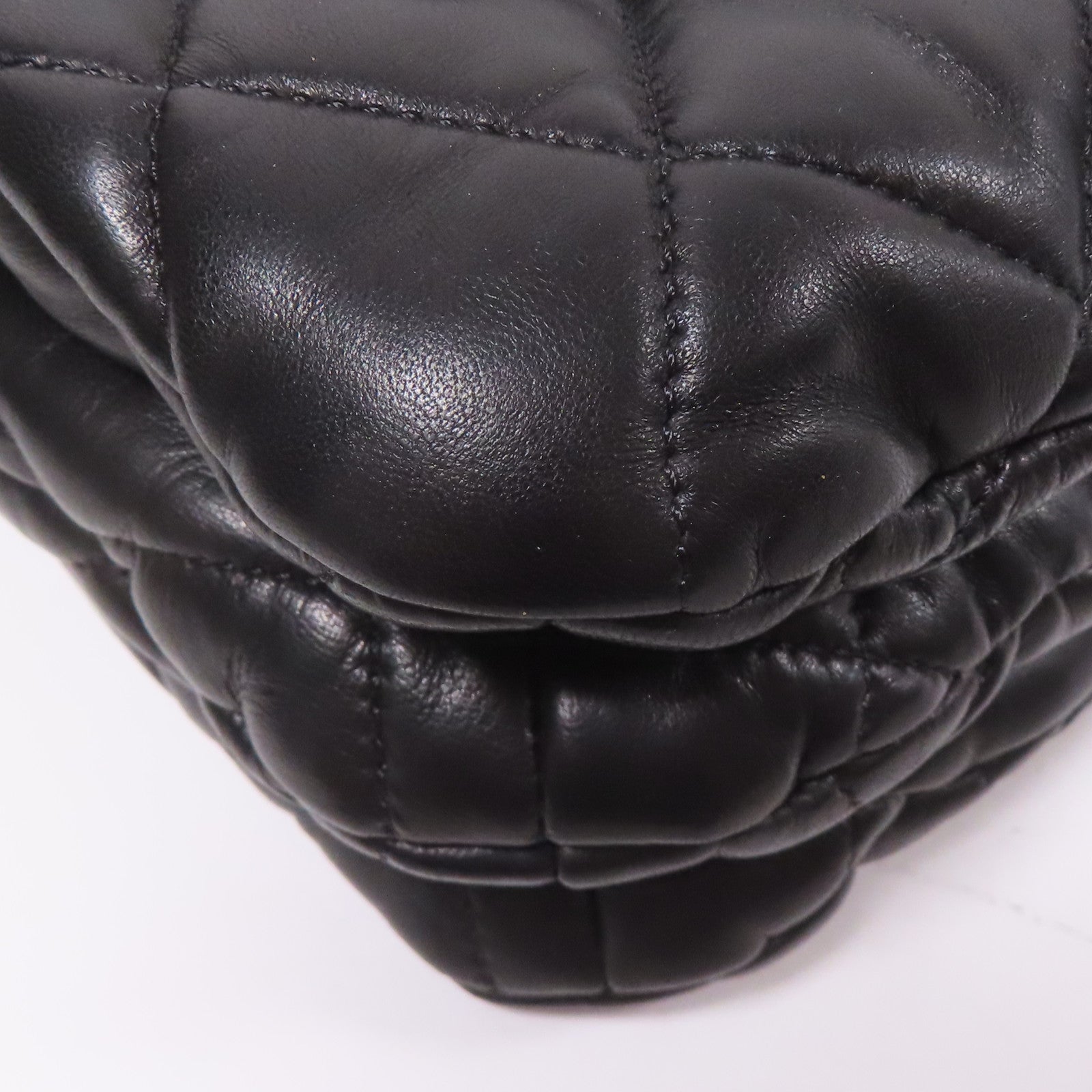 CHANEL 皮革3 Compartment Top Quilted銀扣鏈帶手挽肩背兩用袋