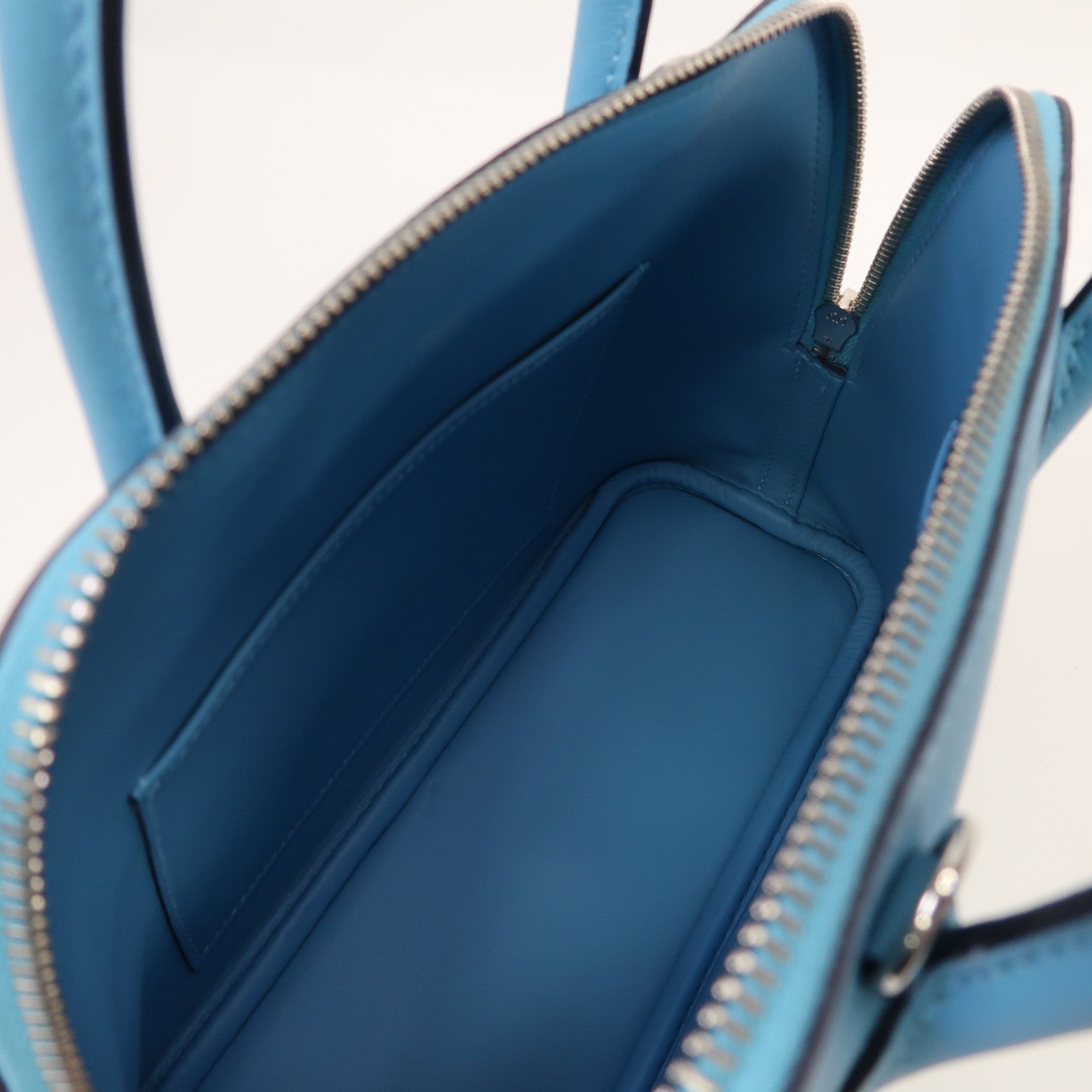 HERMES Evercolor皮革Bolide 1923 25銀扣手挽肩背兩用袋Bleu Atoll環礁藍色