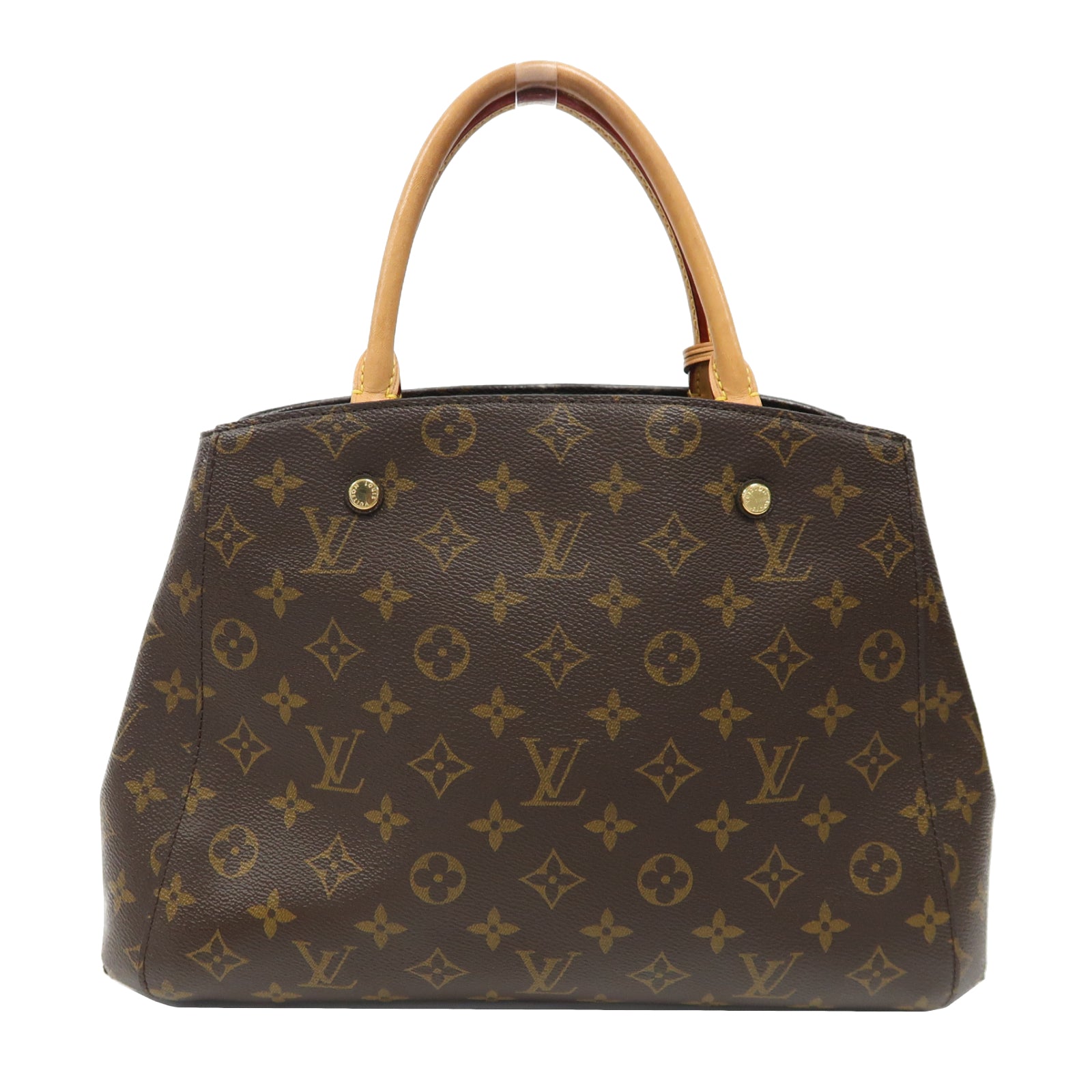 LOUIS VUITTON Monogram Montaigne MM金扣手挽肩背兩用袋啡色