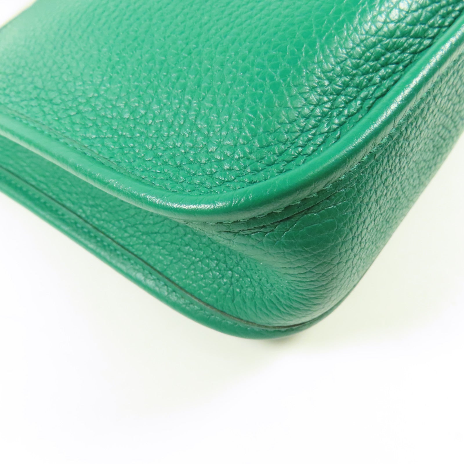 HERMES Clemence皮革Evelyne TPM銀扣肩背袋Menthe