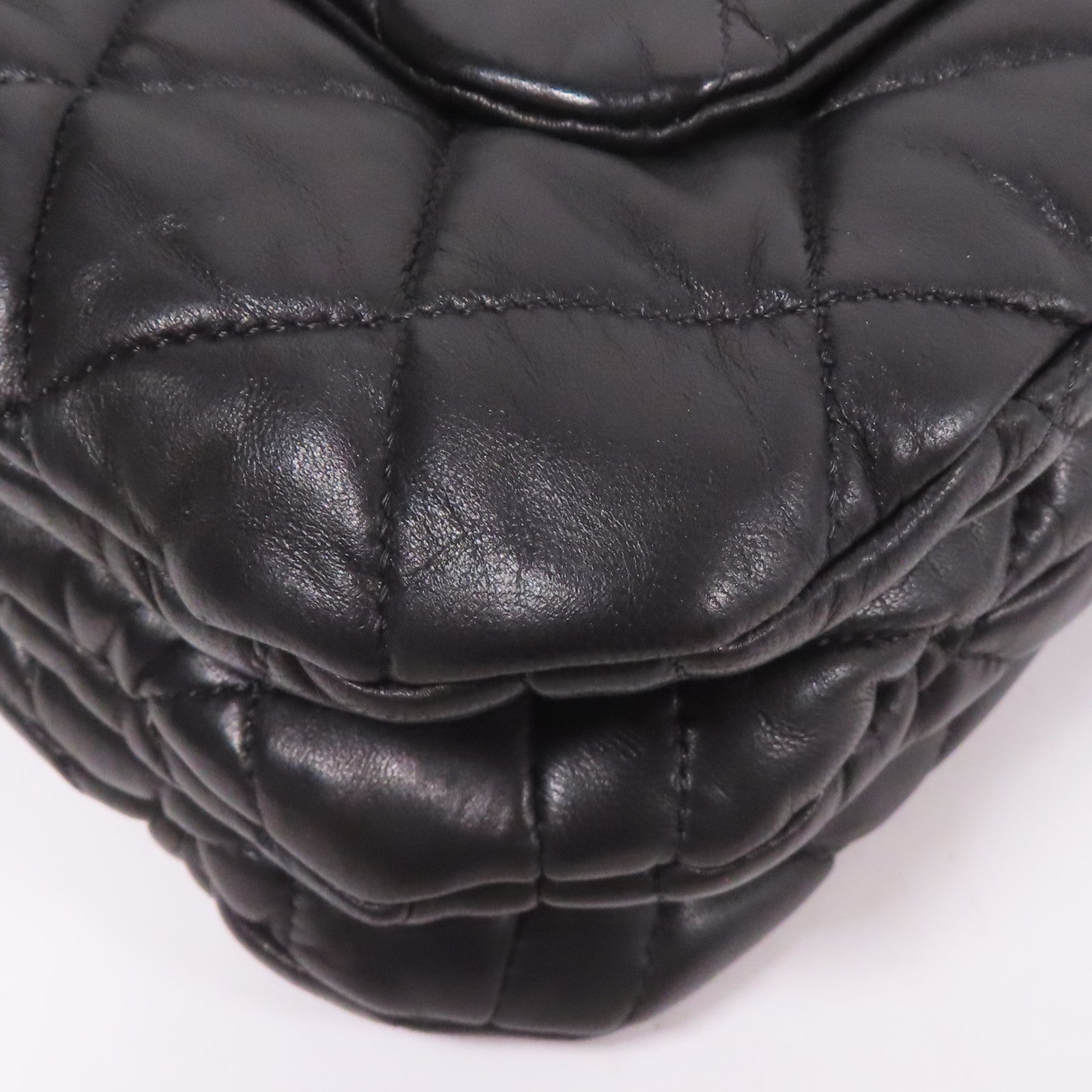CHANEL 皮革3 Compartment Top Quilted銀扣鏈帶手挽肩背兩用袋