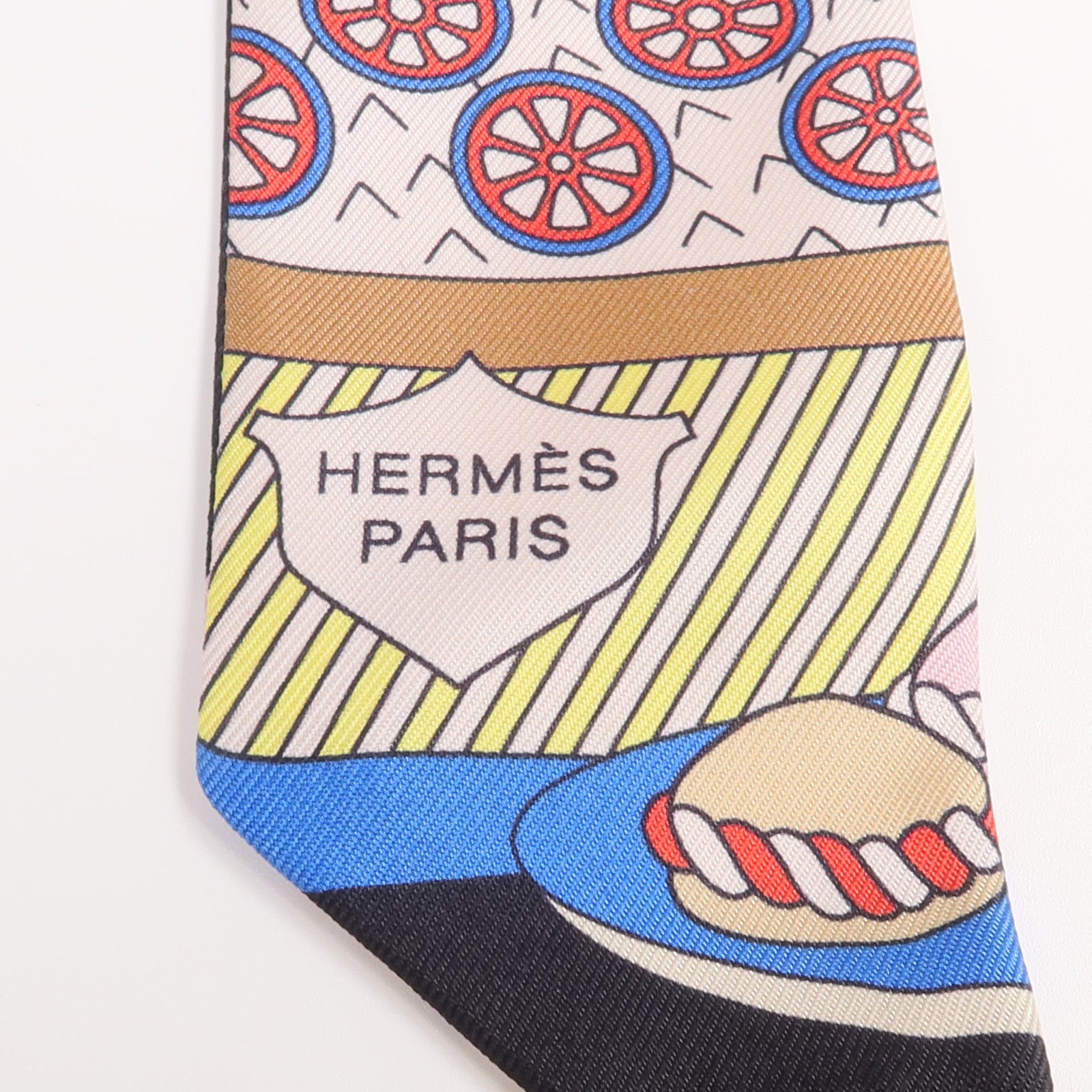 HERMES 絲質La Patisserie Francaise Charm Twilly絲巾