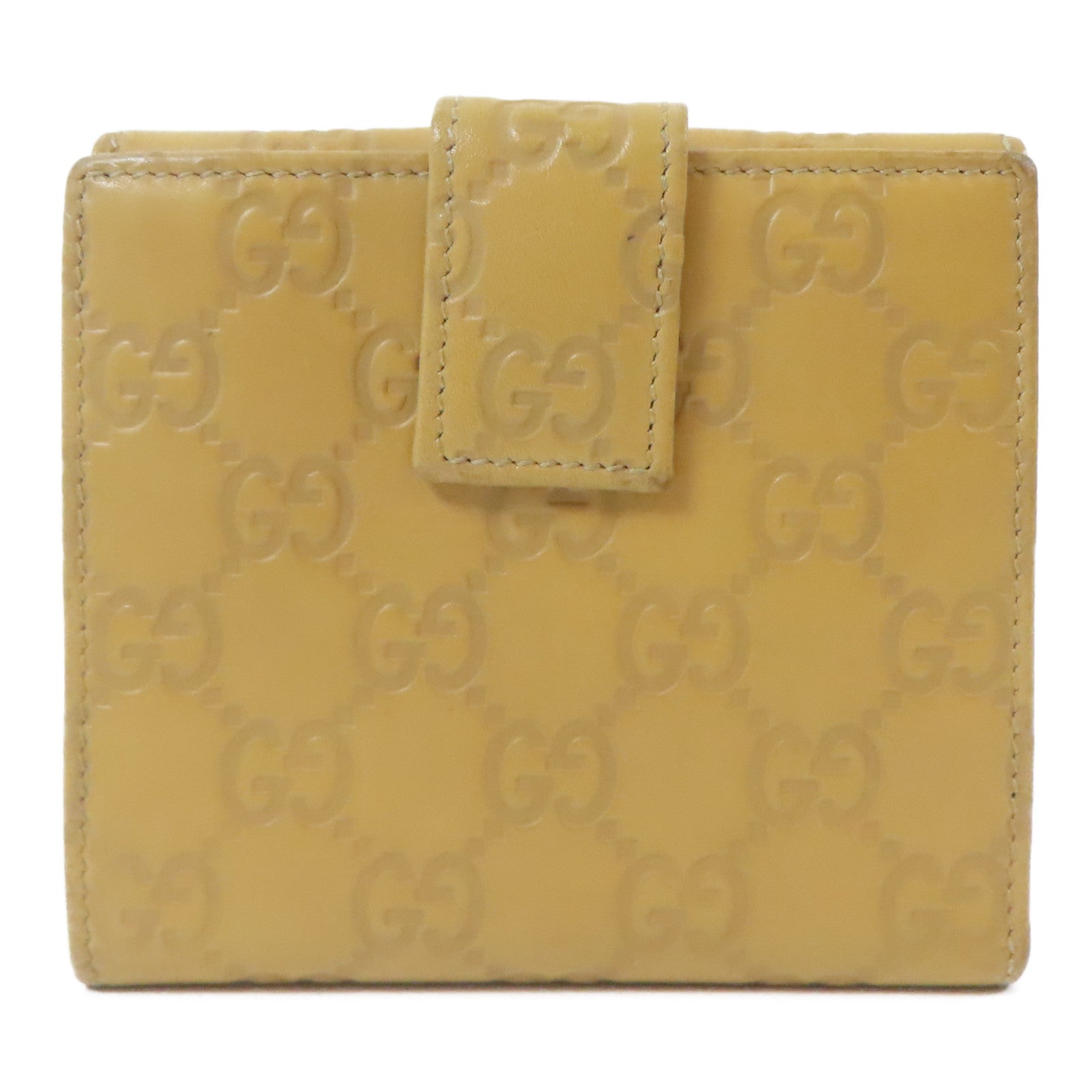 GUCCI 牛皮皮革Bifold Wallet金扣錢包啡色