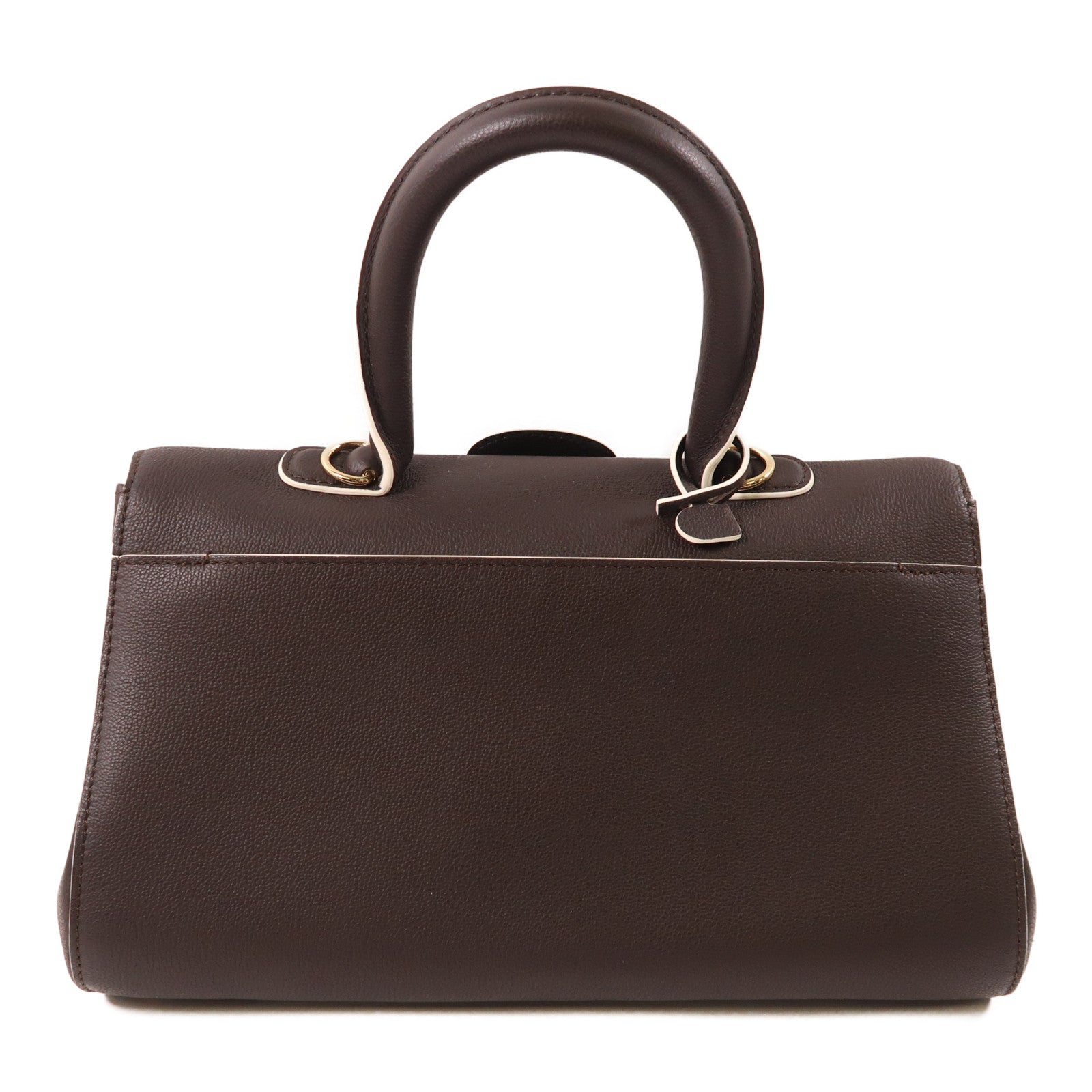 Delvaux 牛皮皮革Briliant East&West金扣手挽肩背兩用袋