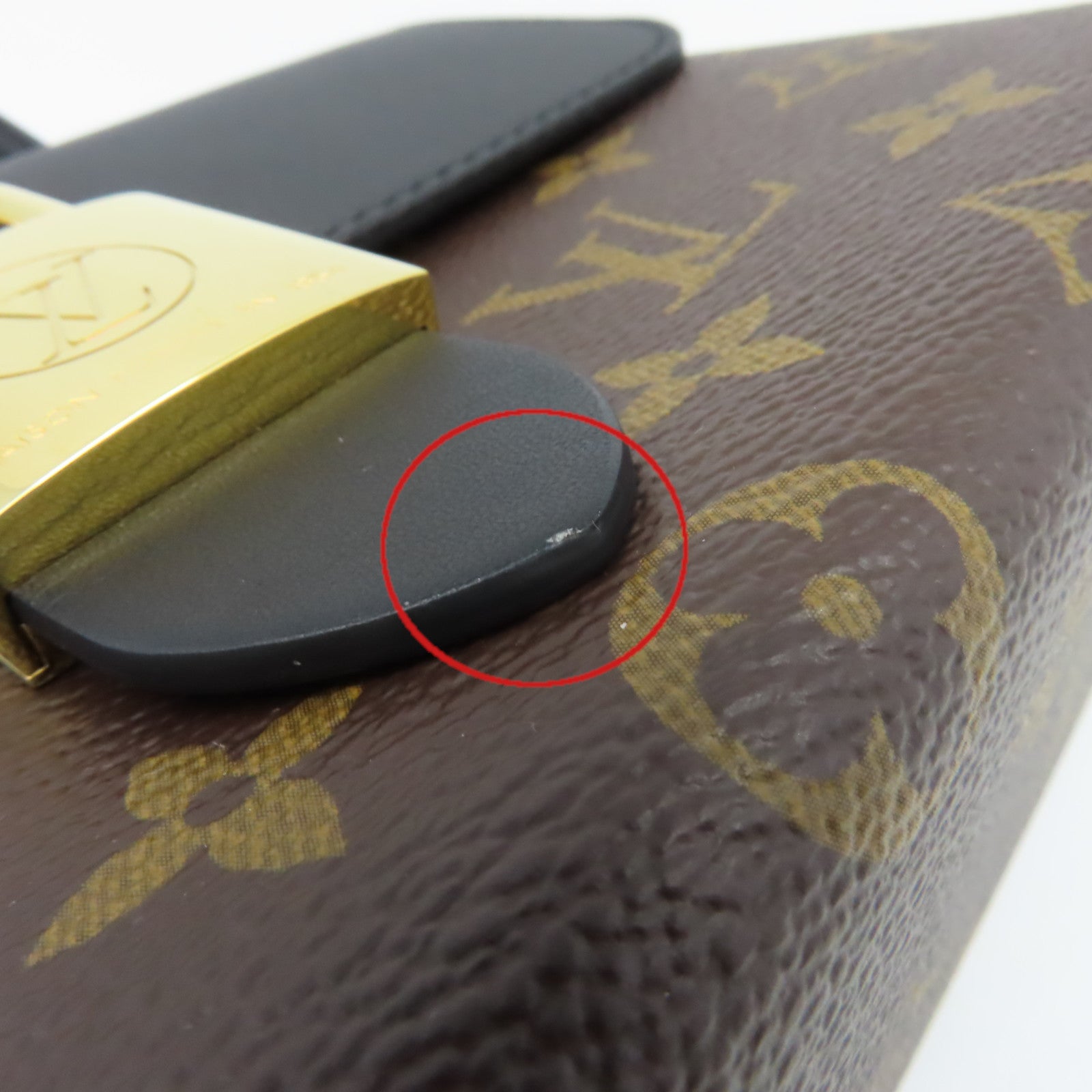 LOUIS VUITTON Monogram Lockit BB 2Way Shoulder Bag金扣手挽肩兩用袋啡色/黑色
