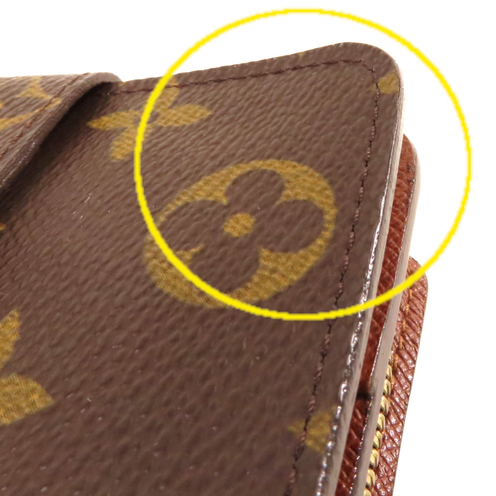 LOUIS VUITTON Monogram Compact Zip Wallet金扣錢包啡色