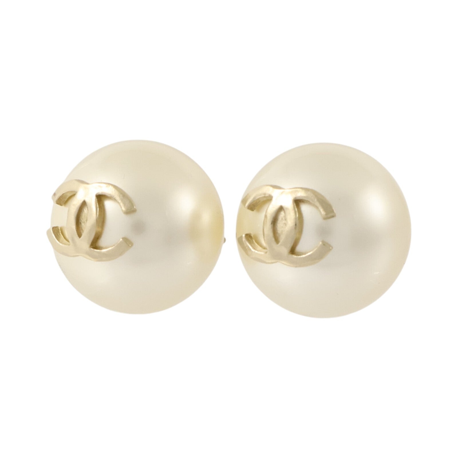 CHANEL PVC/金屬Pearl Earrings耳環