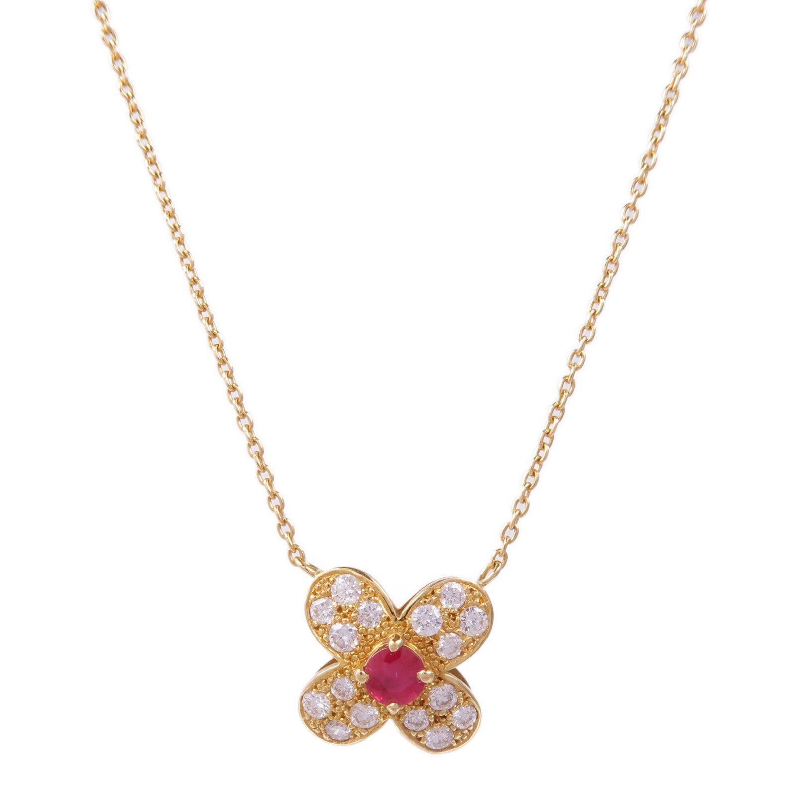 JEWELRY 【激減優惠】18K黃金Ruby Diamond Necklace紅寶石/鑽石項鍊