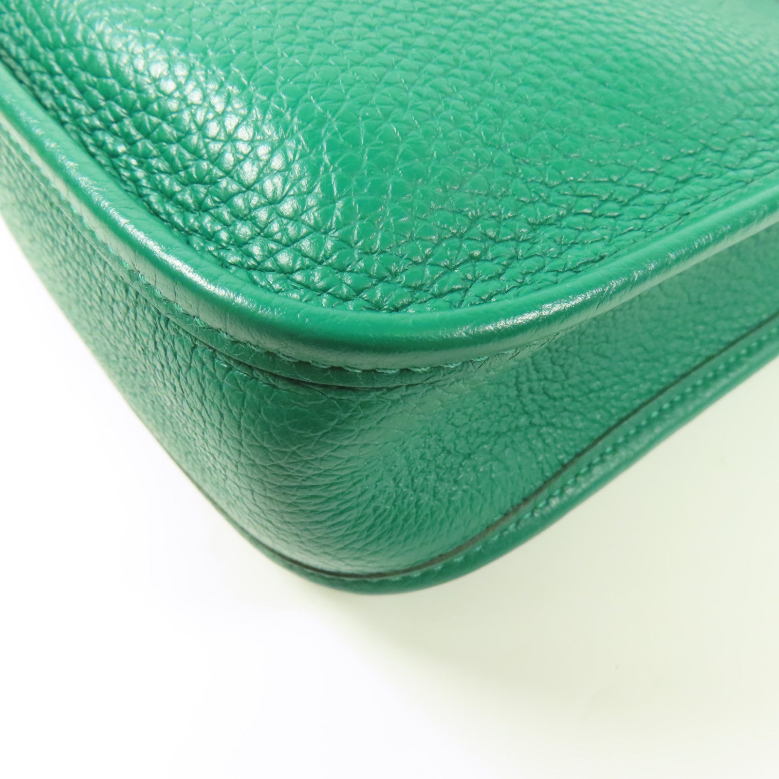 HERMES Clemence皮革Evelyne TPM銀扣肩背袋Menthe