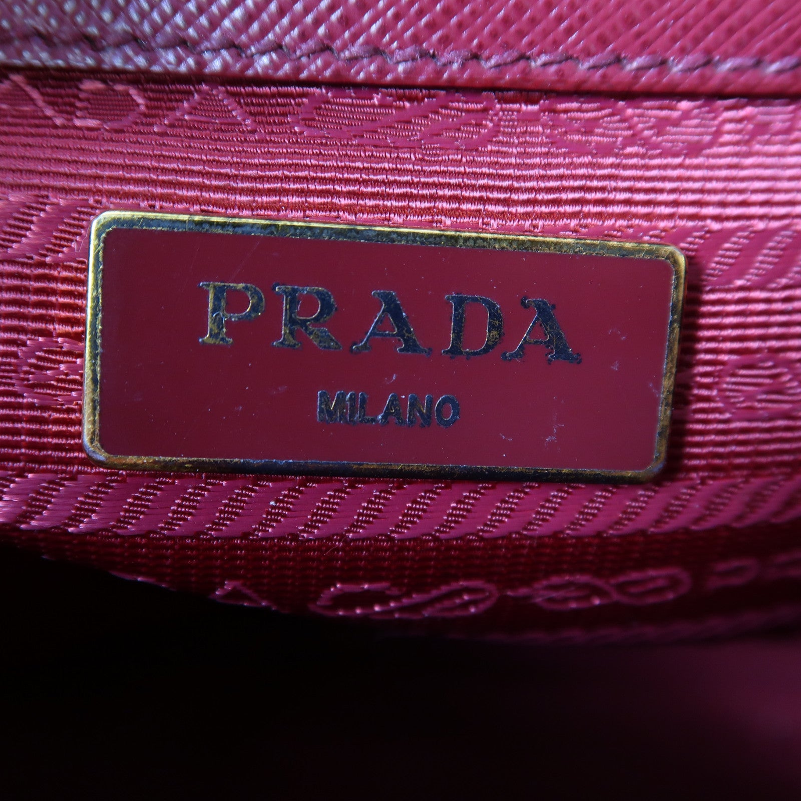 PRADA 【激減優惠】Saffiano皮革Galleria金扣手挽肩背兩用袋紅色