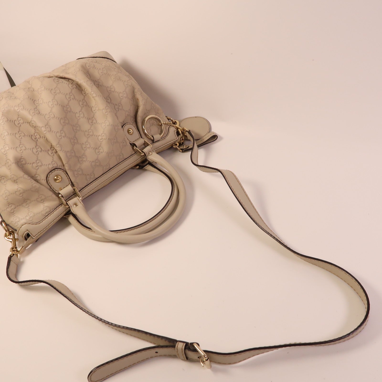 GUCCI 牛皮皮革2 Way Shoulder金扣手挽肩背兩用袋