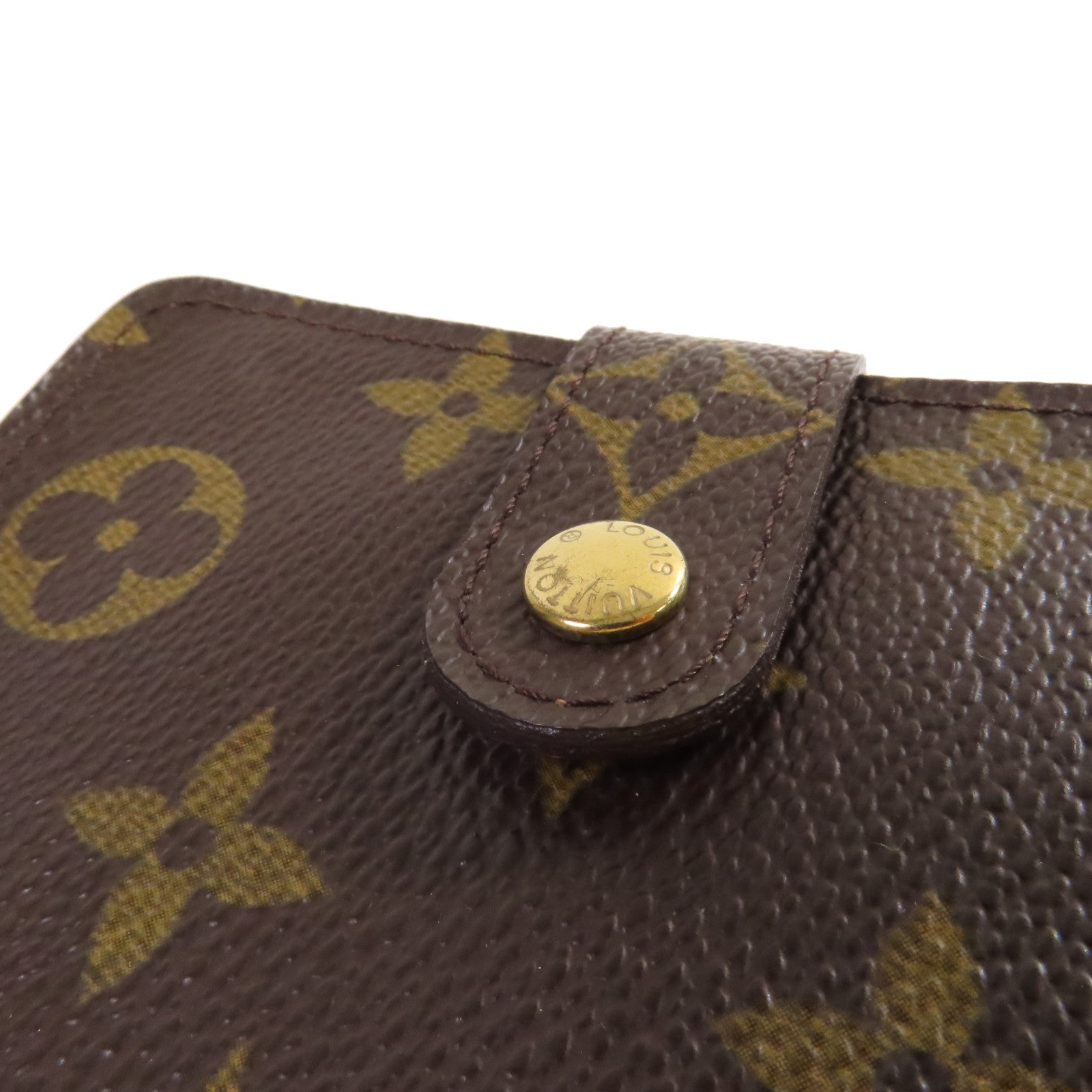 LOUIS VUITTON Monogram Compact Zip Wallet金扣錢包啡色