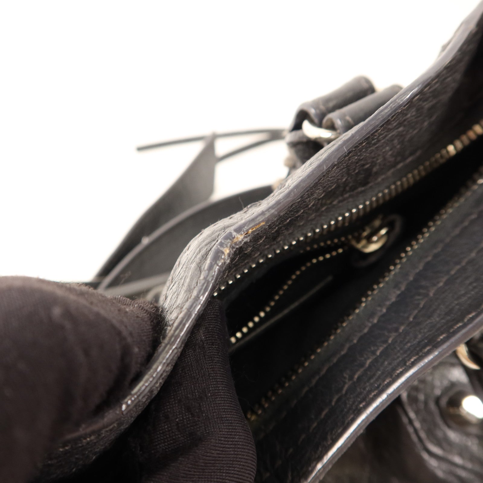 BALENCIAGA 羊皮皮革Mini City銀扣手挽肩背兩用袋