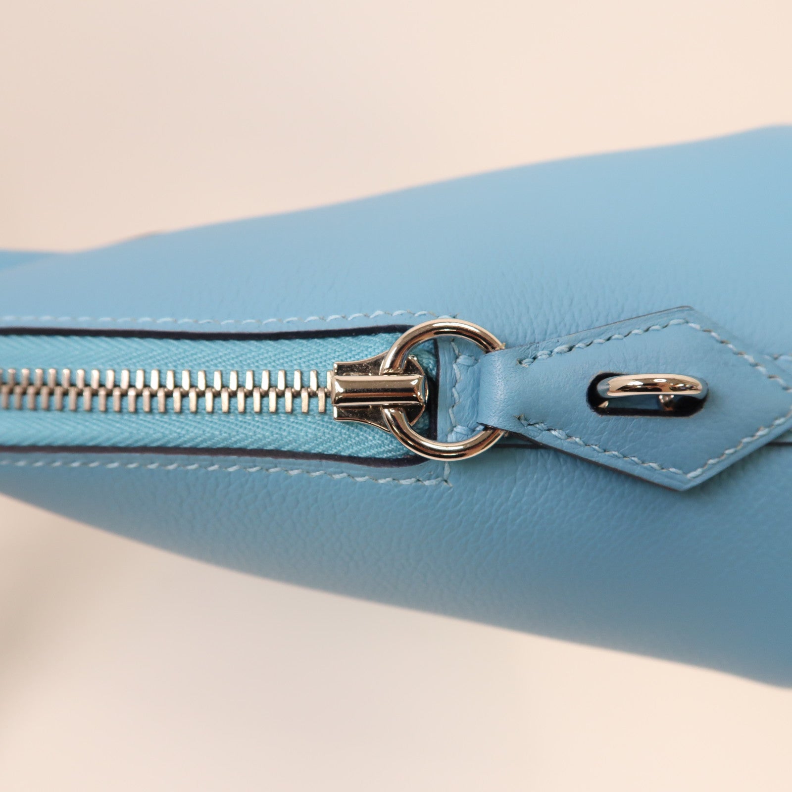 HERMES Evercolor皮革Bolide 1923 25銀扣手挽肩背兩用袋Bleu Atoll環礁藍色