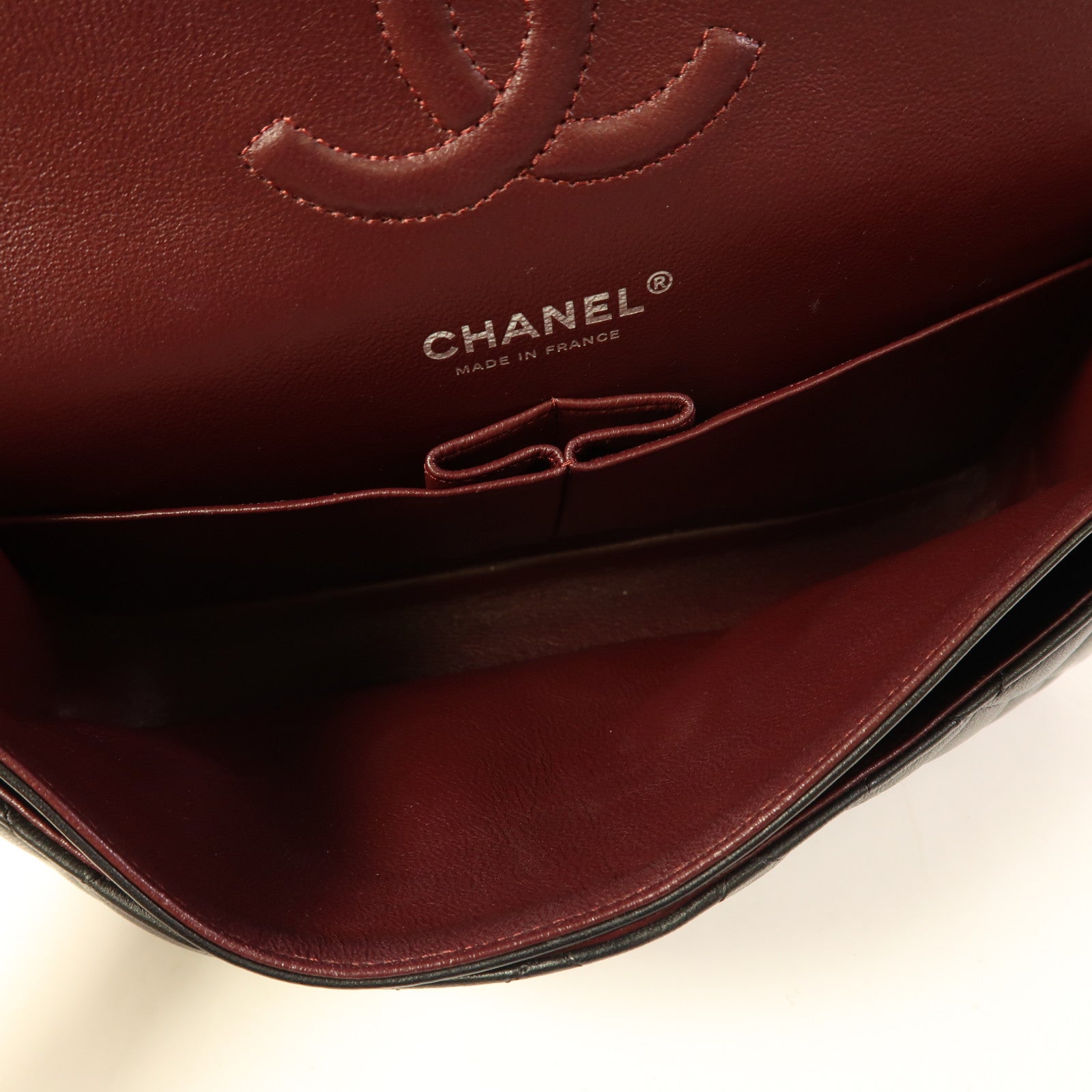 CHANEL 羊皮皮革Classic 25銀扣鏈帶肩背袋