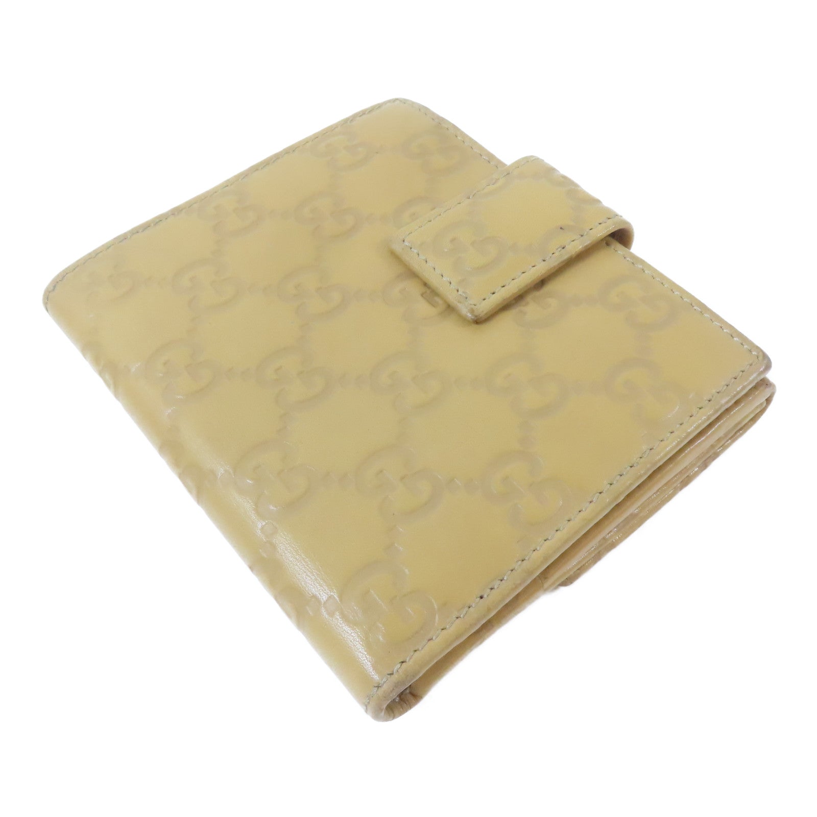 GUCCI 牛皮皮革Bifold Wallet金扣錢包啡色