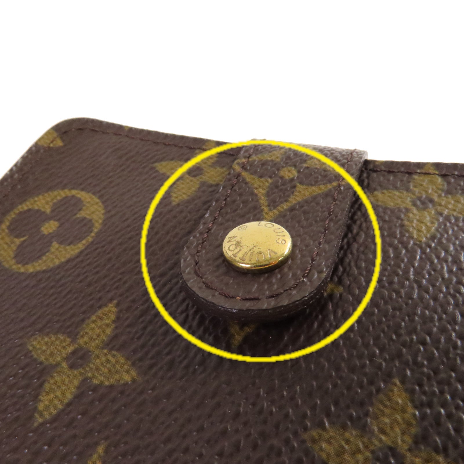 LOUIS VUITTON Monogram Compact Zip Wallet金扣錢包啡色