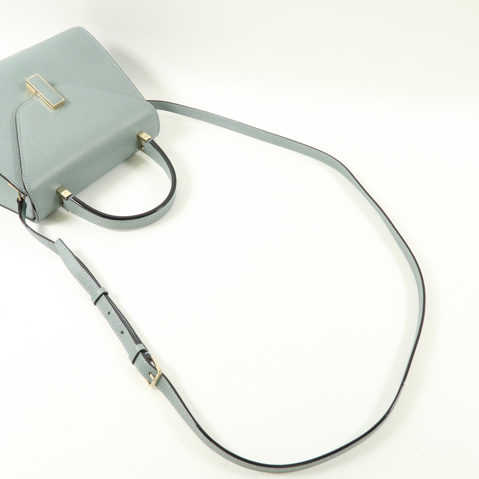 Valextra 牛皮皮革2 Way Shoulder Bag手挽肩背兩用袋藍色