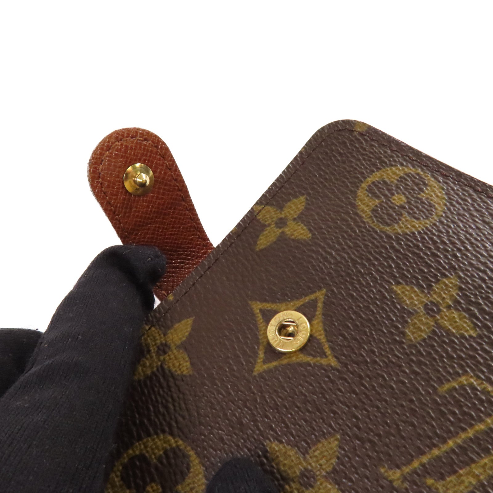 LOUIS VUITTON Monogram Compact Zip Wallet金扣錢包啡色