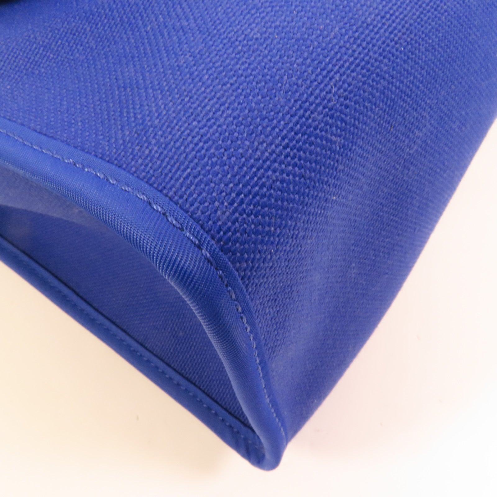 HERMES 帆布Herbag PM銀扣手挽肩背兩用袋Blue Electrique