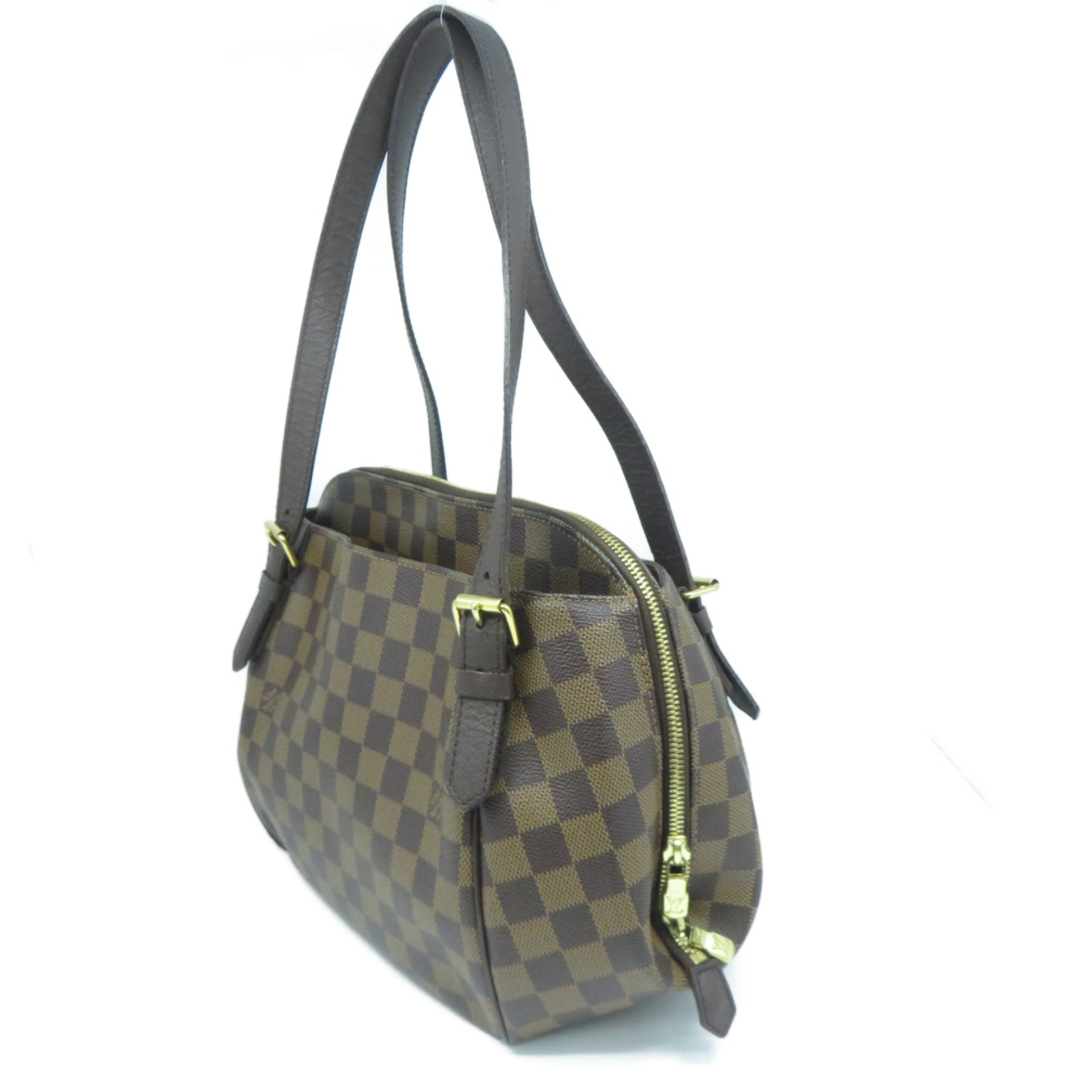 LOUIS VUITTON 【激減優惠】Damier Ebene Belem MM金扣肩背袋啡色