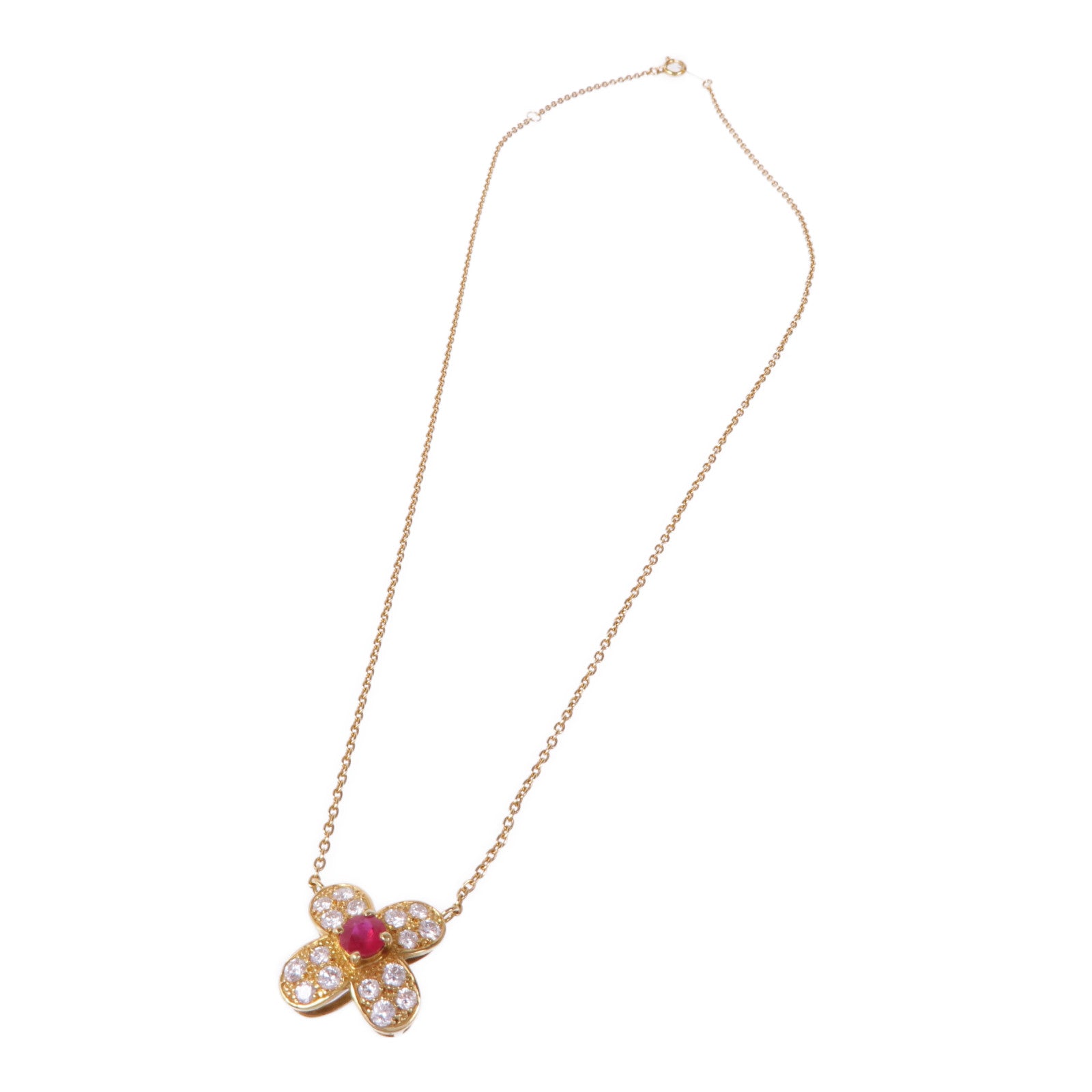 JEWELRY 【激減優惠】18K黃金Ruby Diamond Necklace紅寶石/鑽石項鍊