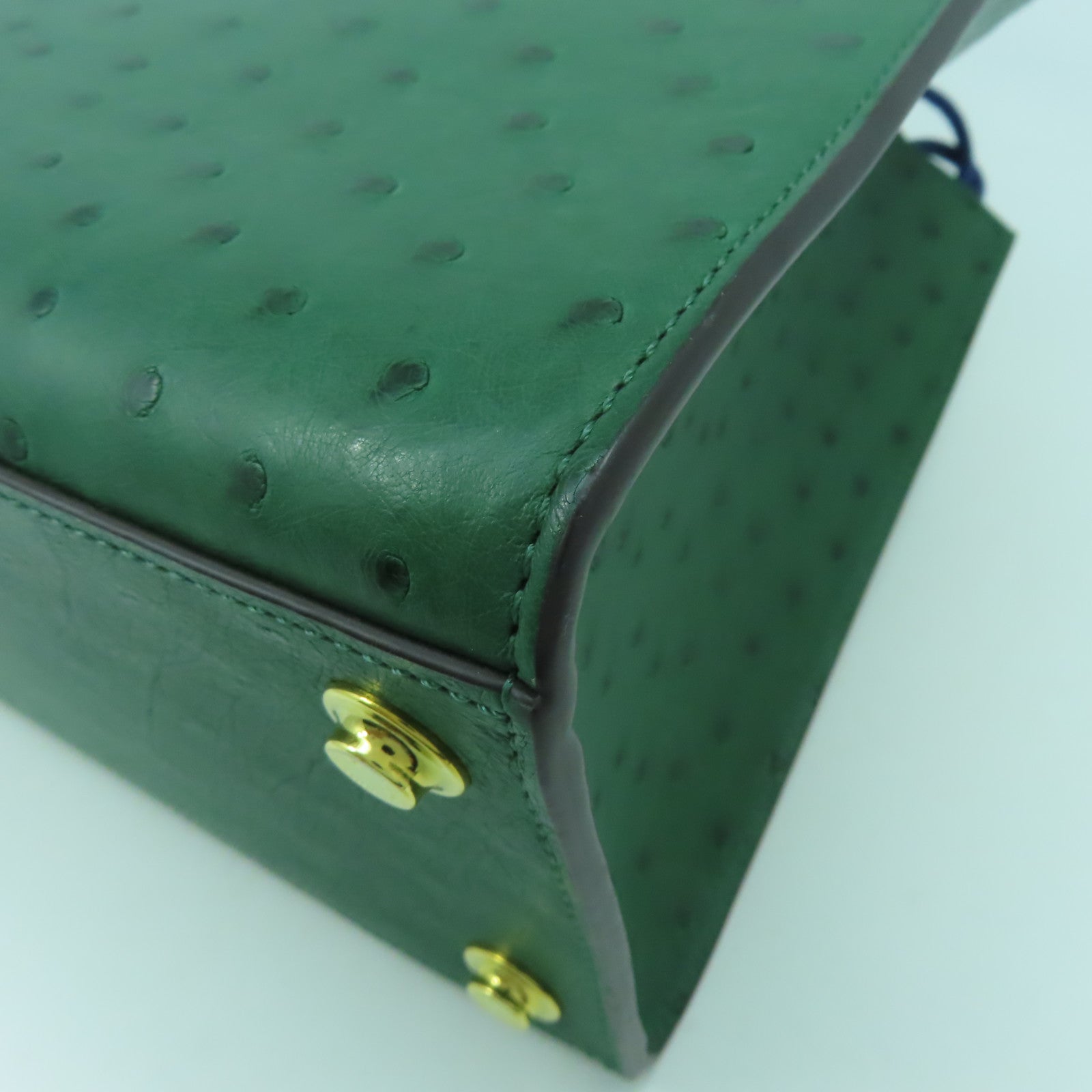 LOUIS VUITTON 鴕鳥皮革City Steamer MM金扣手挽肩背兩用袋綠色