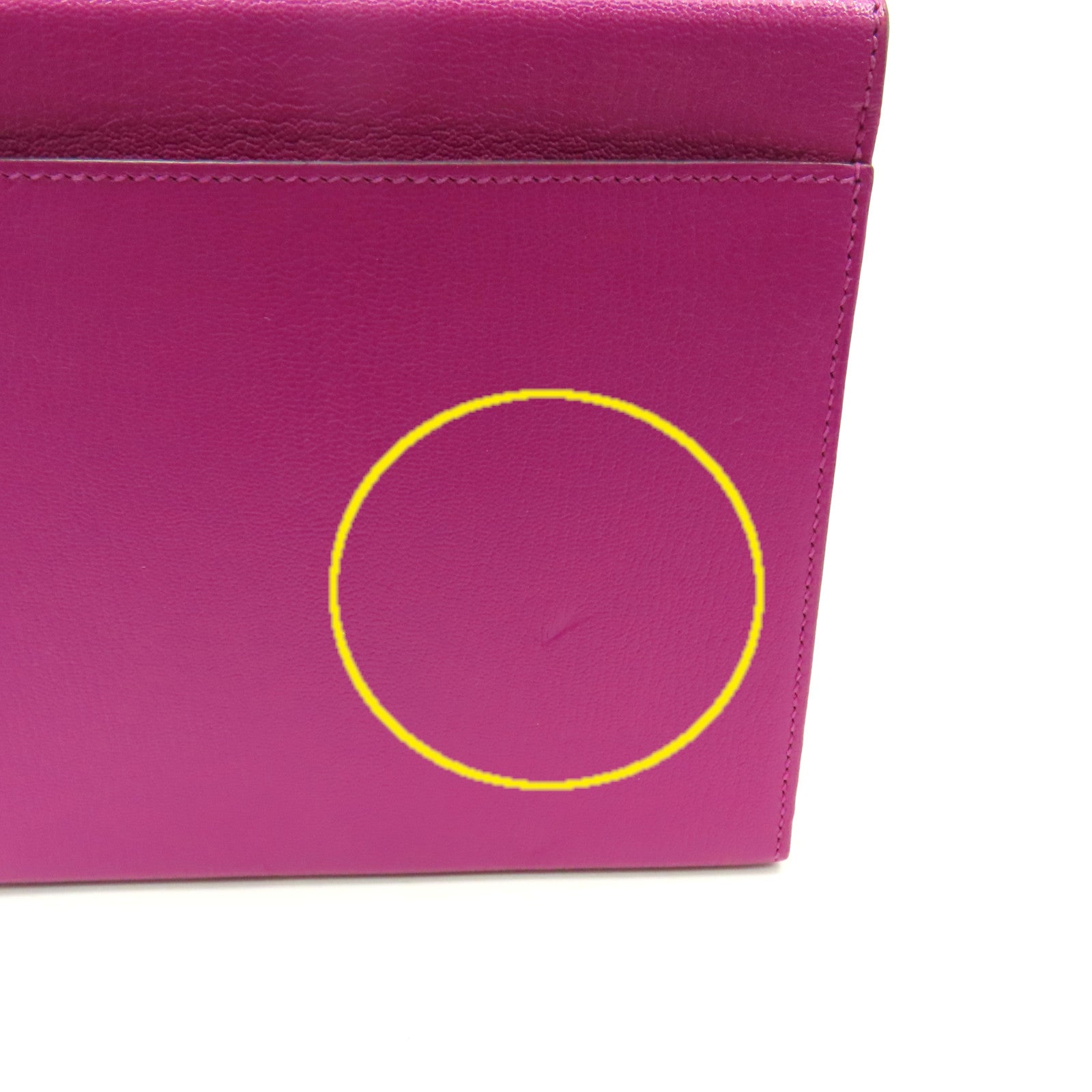 HERMES 【激減優惠】Chevre皮革Cinhetiz 2Way Shoulder Bag銀扣鏈帶手挽肩背兩用袋Rose Purple玫瑰紫色