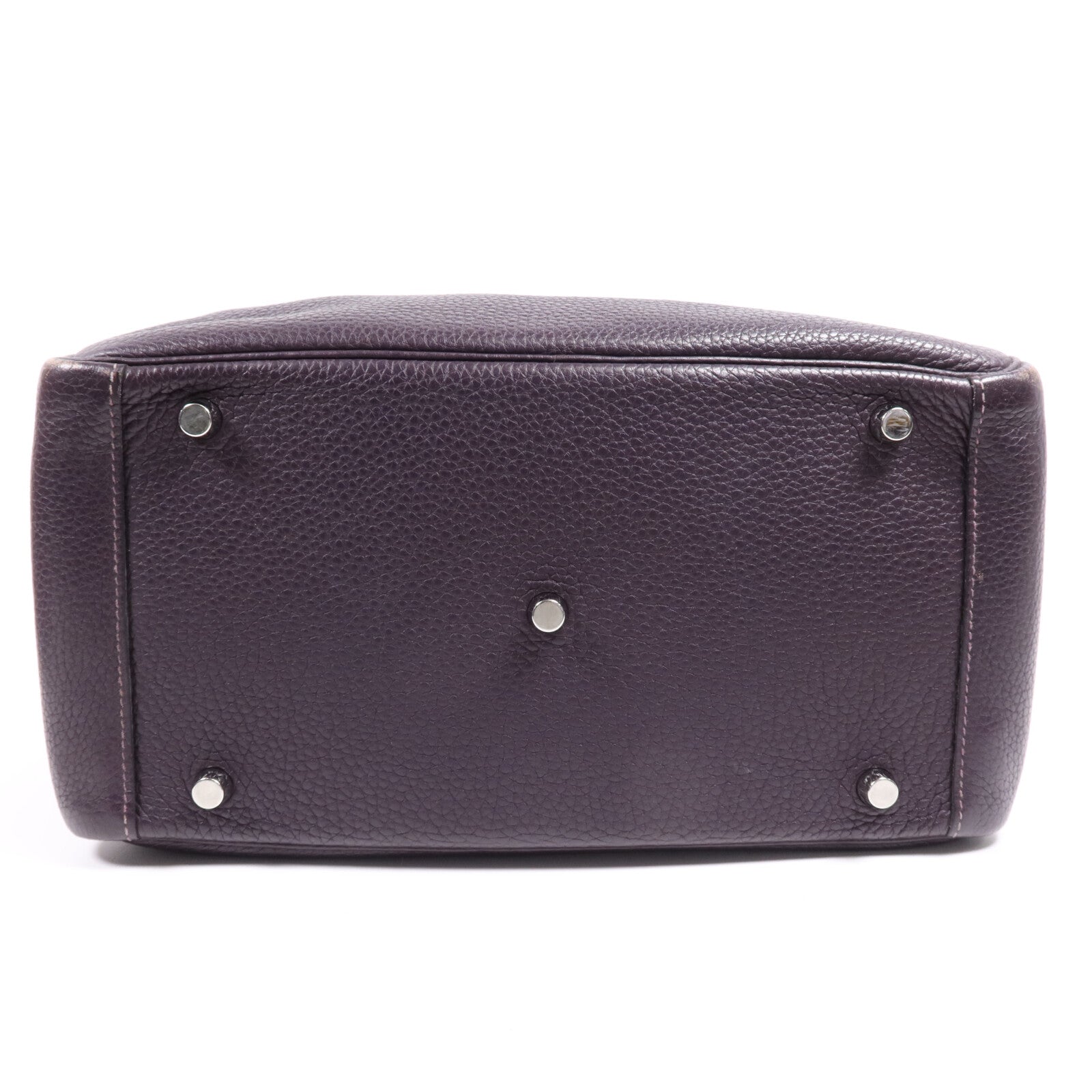 HERMES Clemence皮革Lindy 30銀扣手挽肩背兩用袋Raisin