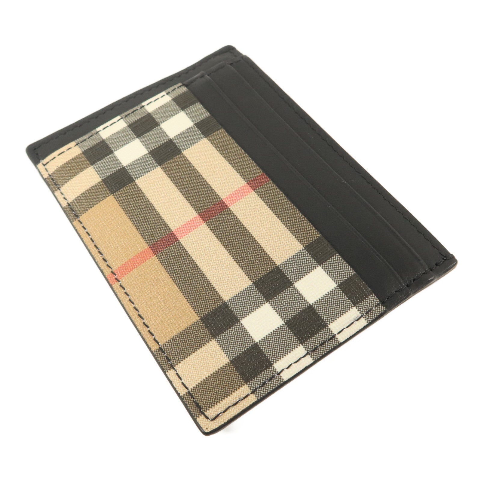 BURBERRY 牛皮皮革/塗層帆布Money Clip Card Case卡片套