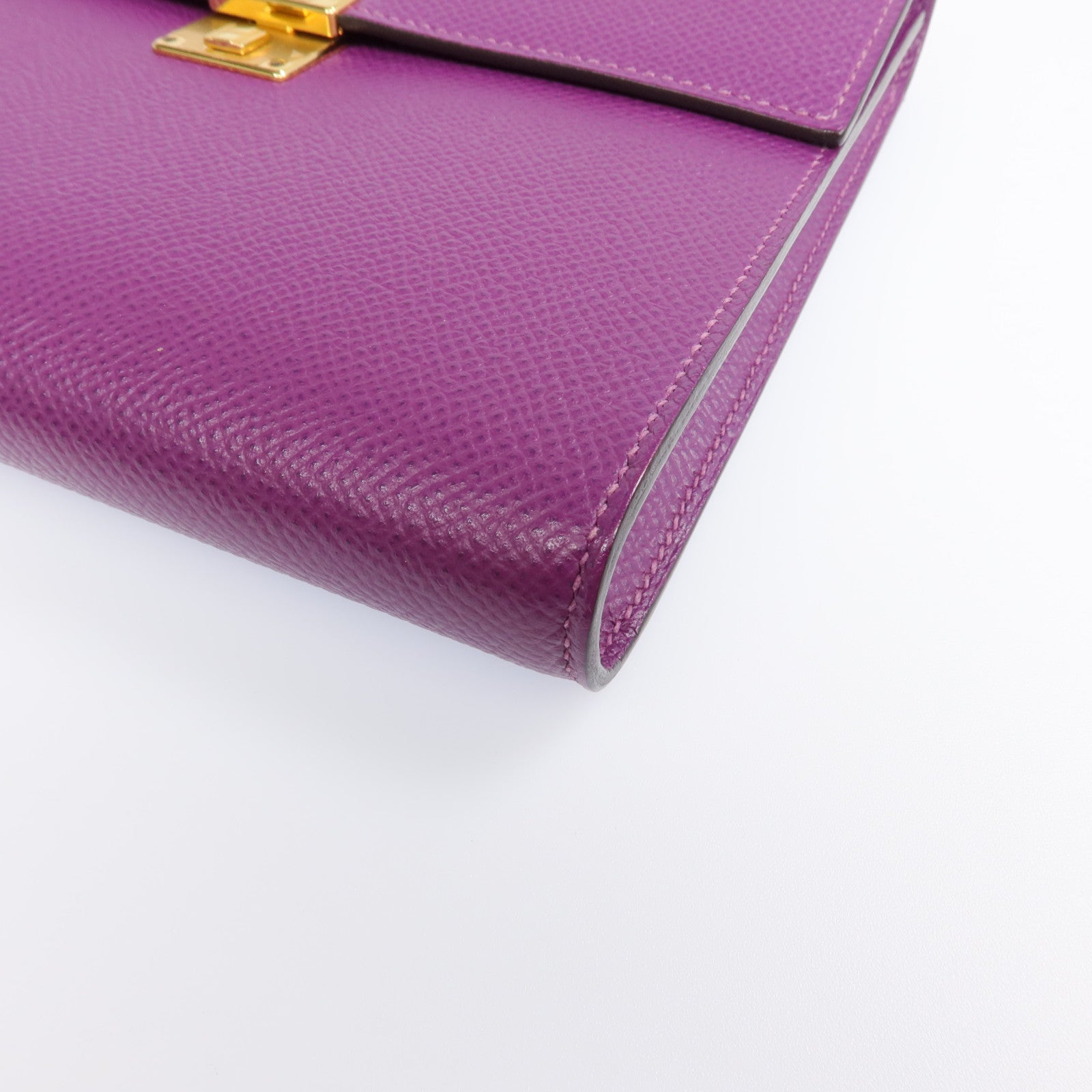 HERMES Epsom皮革Clic 16金扣肩背袋