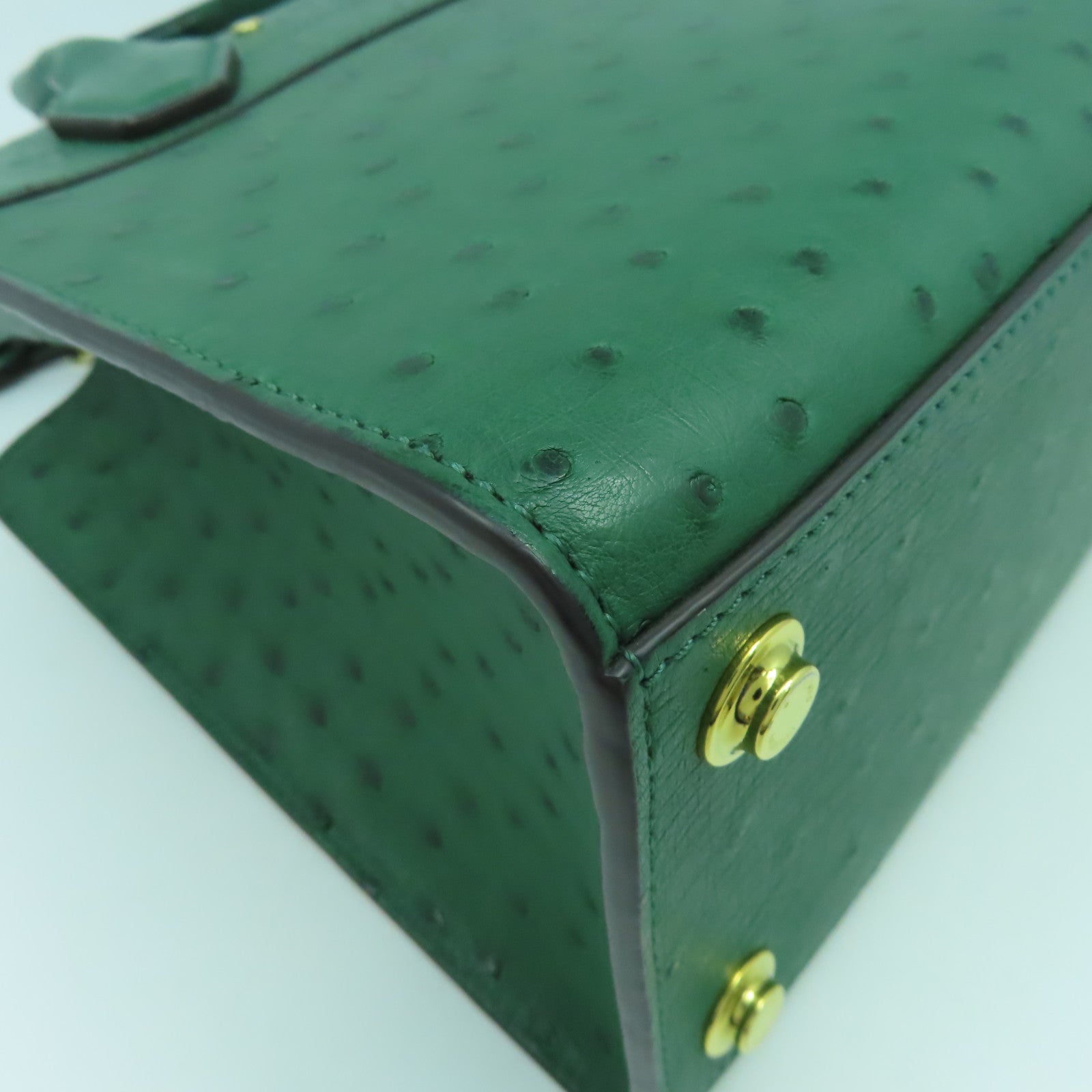LOUIS VUITTON 鴕鳥皮革City Steamer MM金扣手挽肩背兩用袋綠色