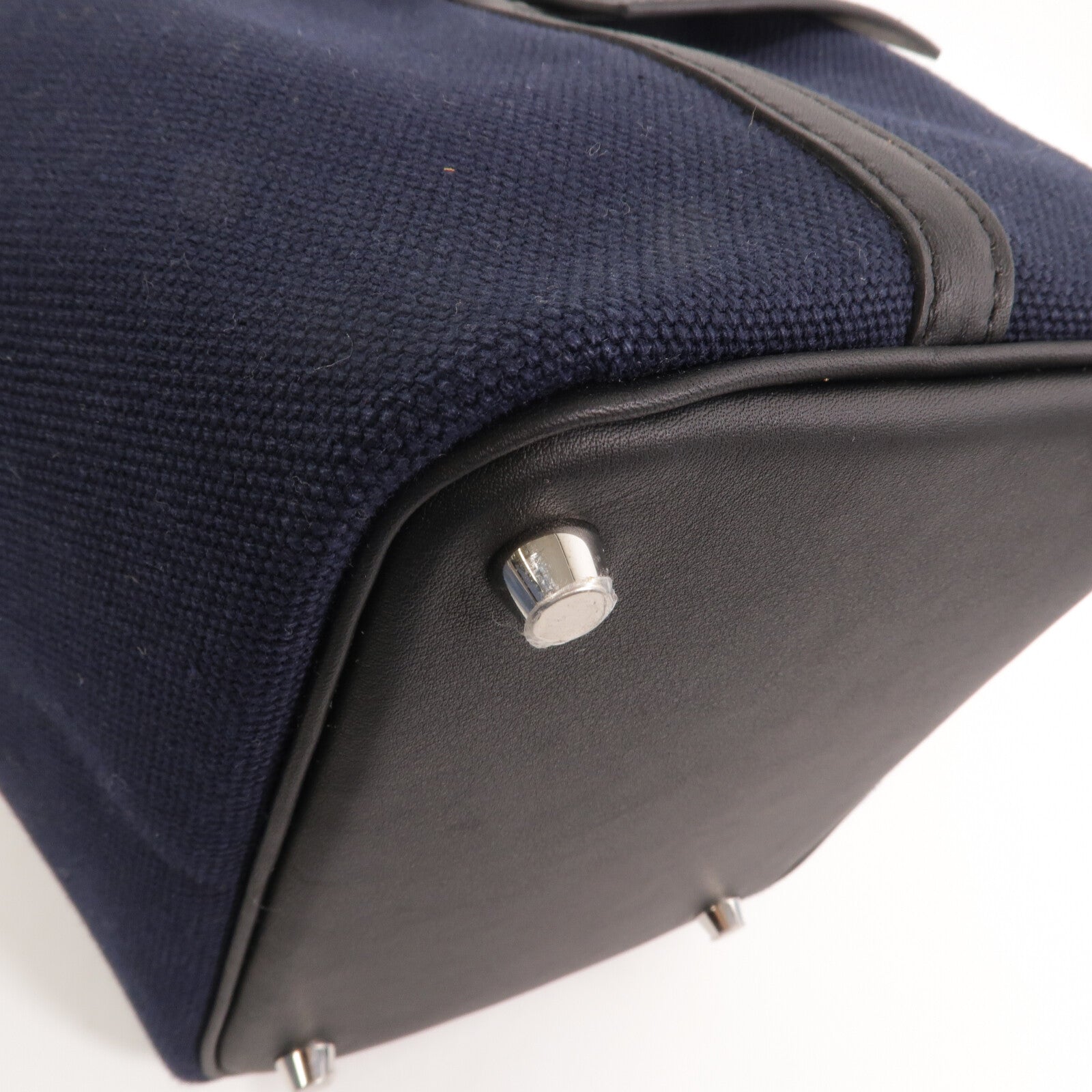 HERMES 帆布Picotin PM手提袋Noir/Caban