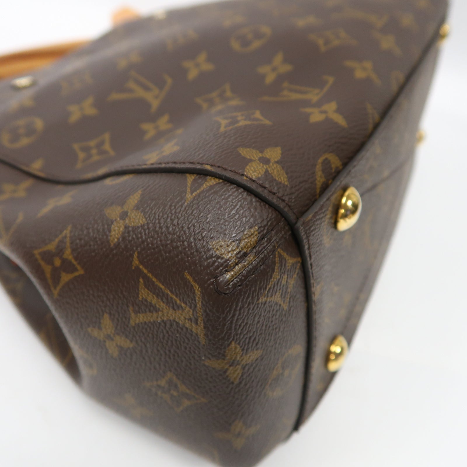 LOUIS VUITTON Monogram Montaigne MM金扣手挽肩背兩用袋啡色