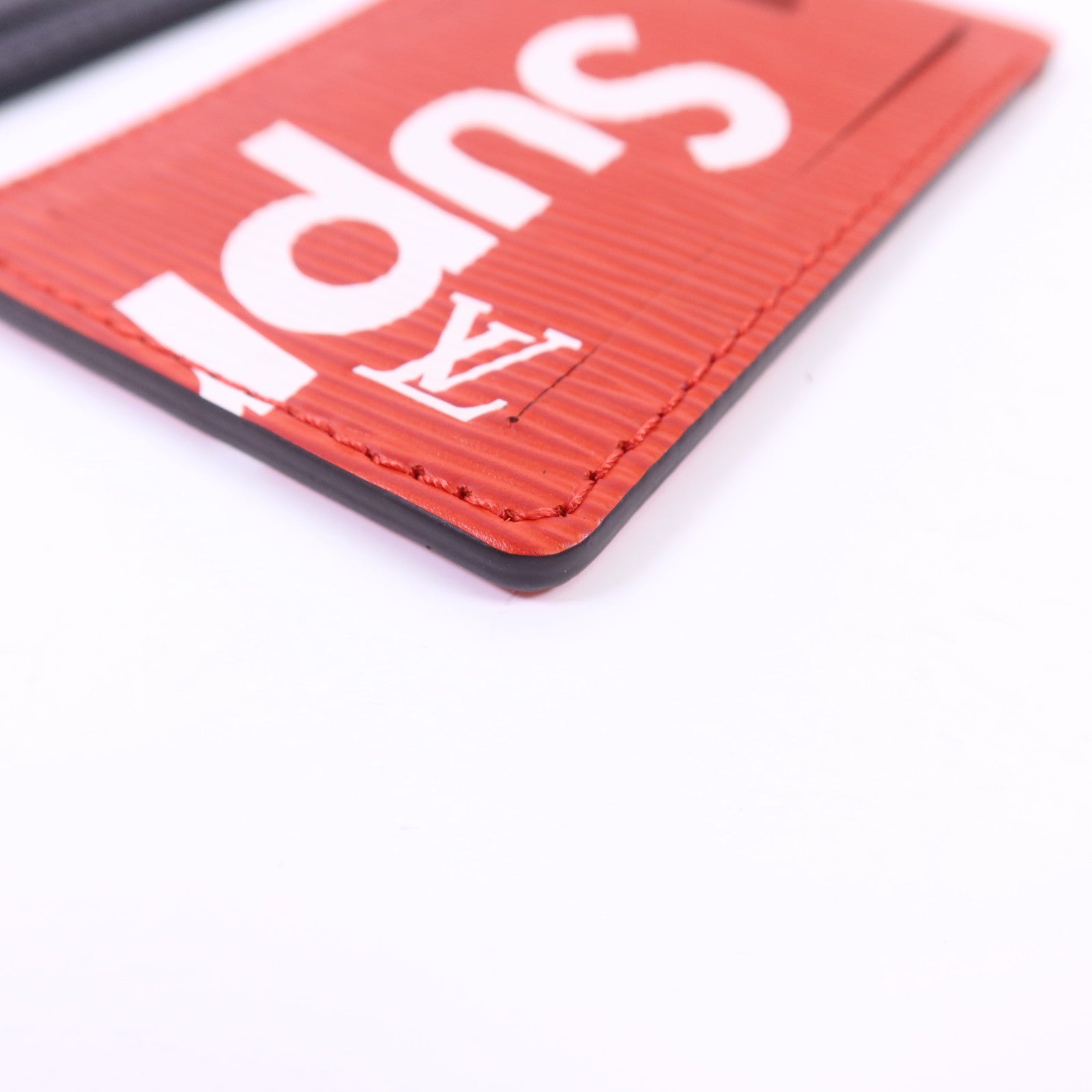 LOUIS VUITTON Epi LV x Supreme Collaboration Bag Charm Set銀扣旅行姓名標籤