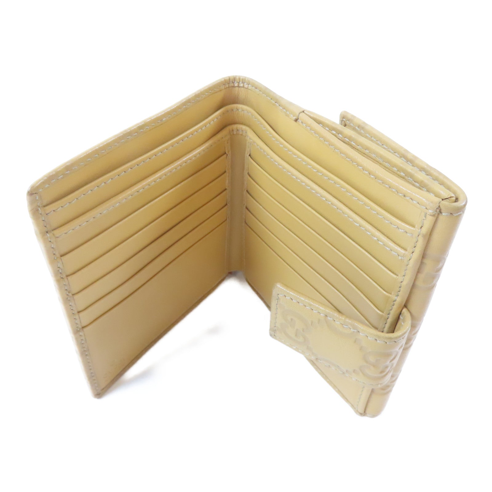GUCCI 牛皮皮革Bifold Wallet金扣錢包啡色