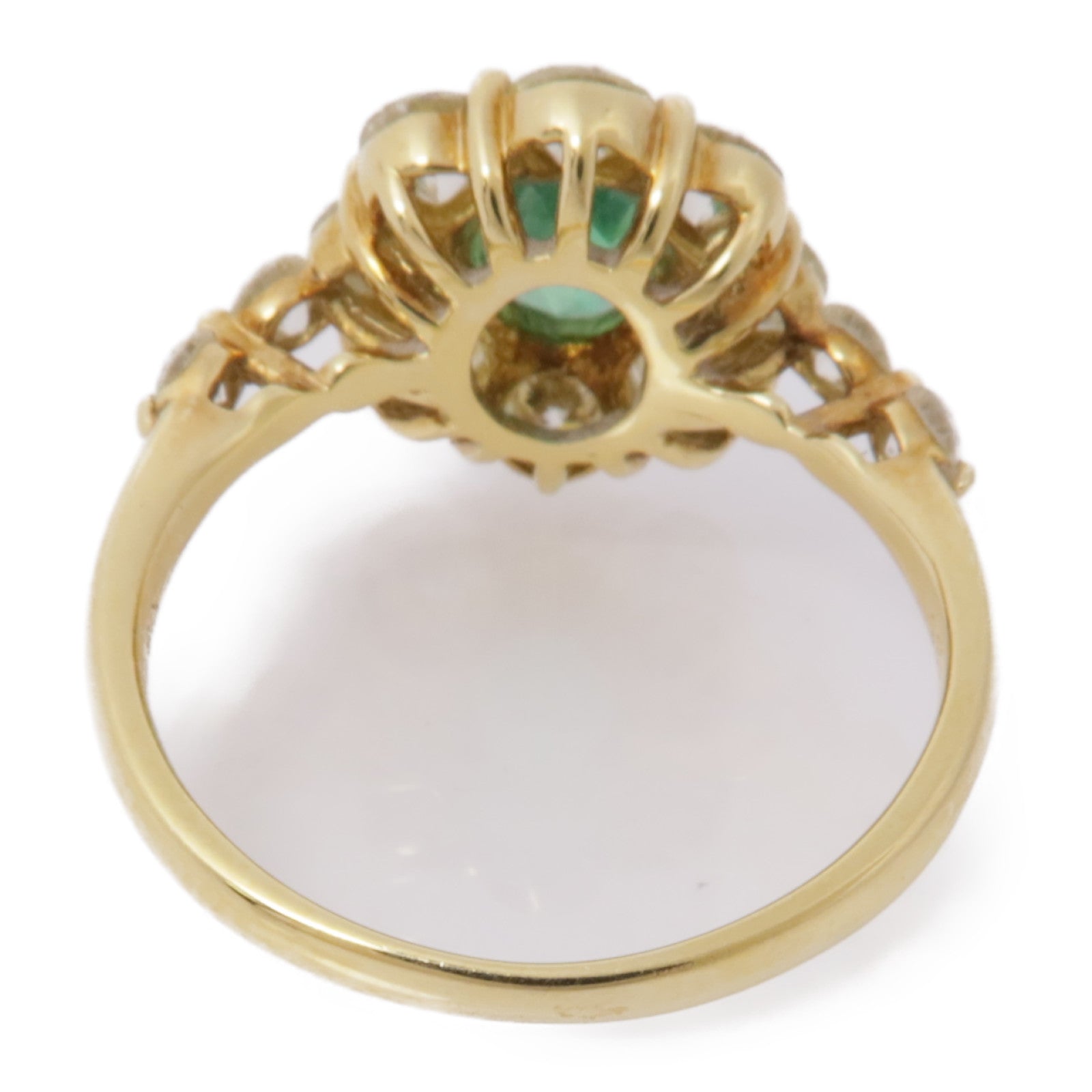 JEWELRY 【激減優惠】18K金Emerald/Diamond Ring綠寶石/鑽石戒指US#5.25
