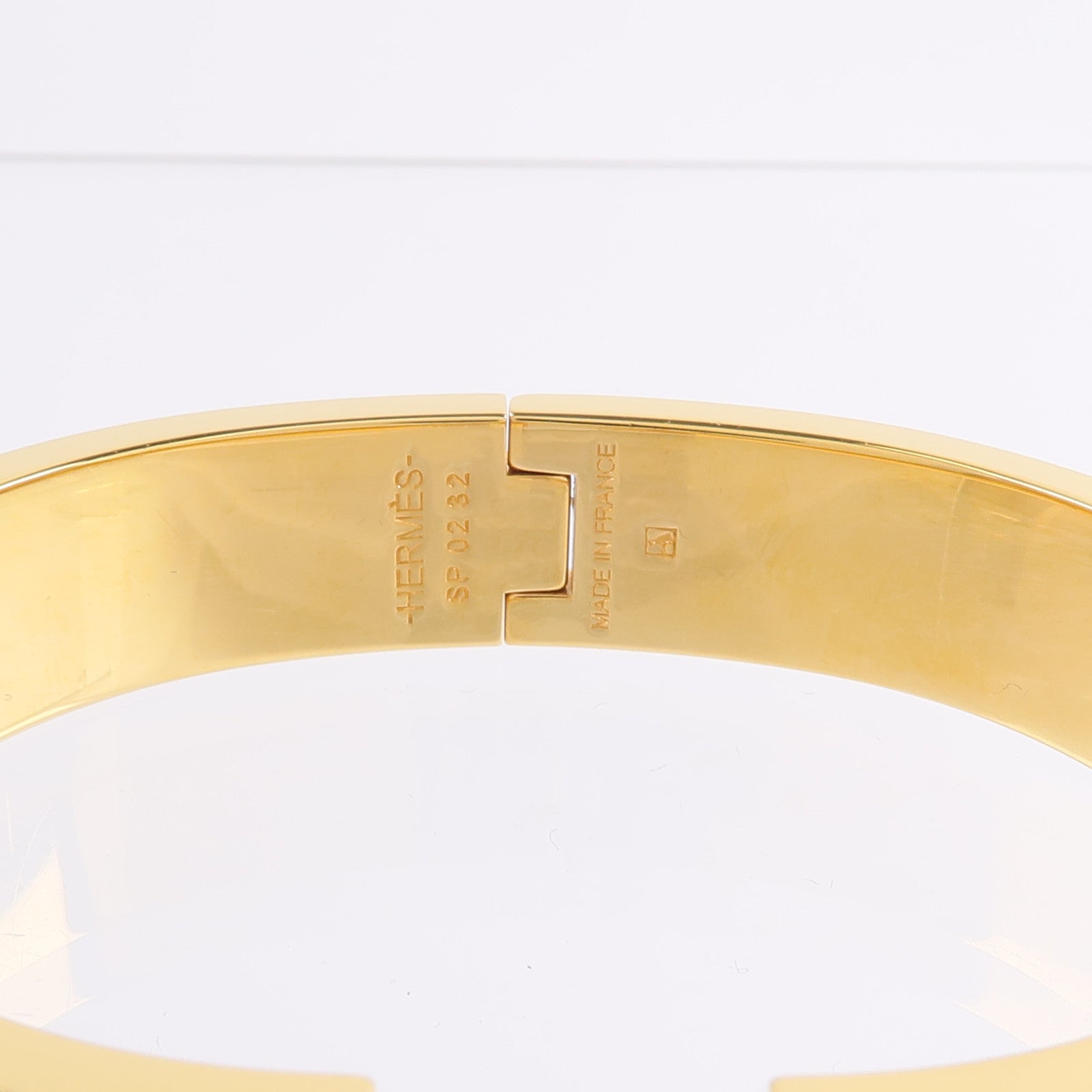 HERMES 金屬/琺瑯Clic H Bracelet手鐲Blanc