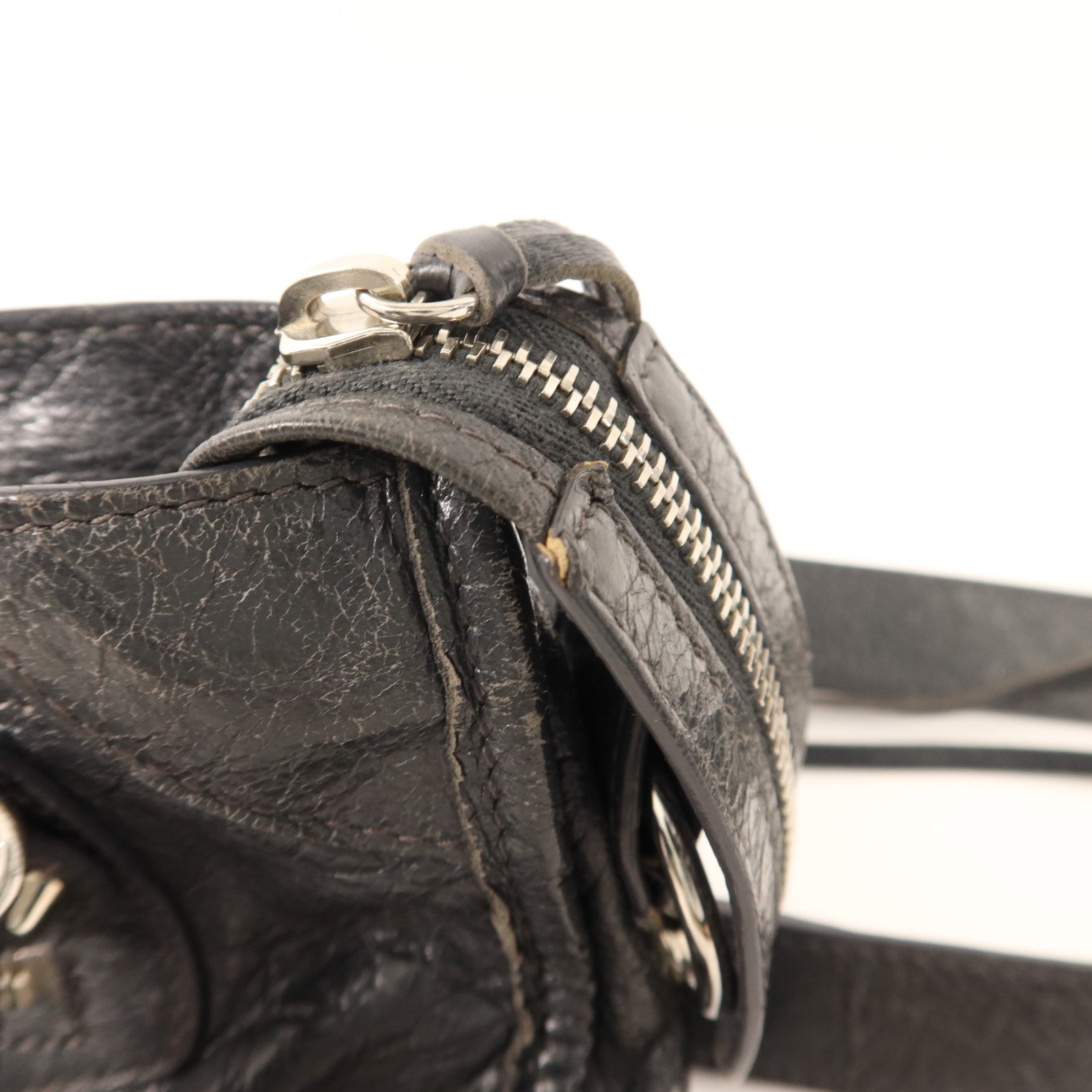 BALENCIAGA 羊皮皮革Mini City銀扣手挽肩背兩用袋